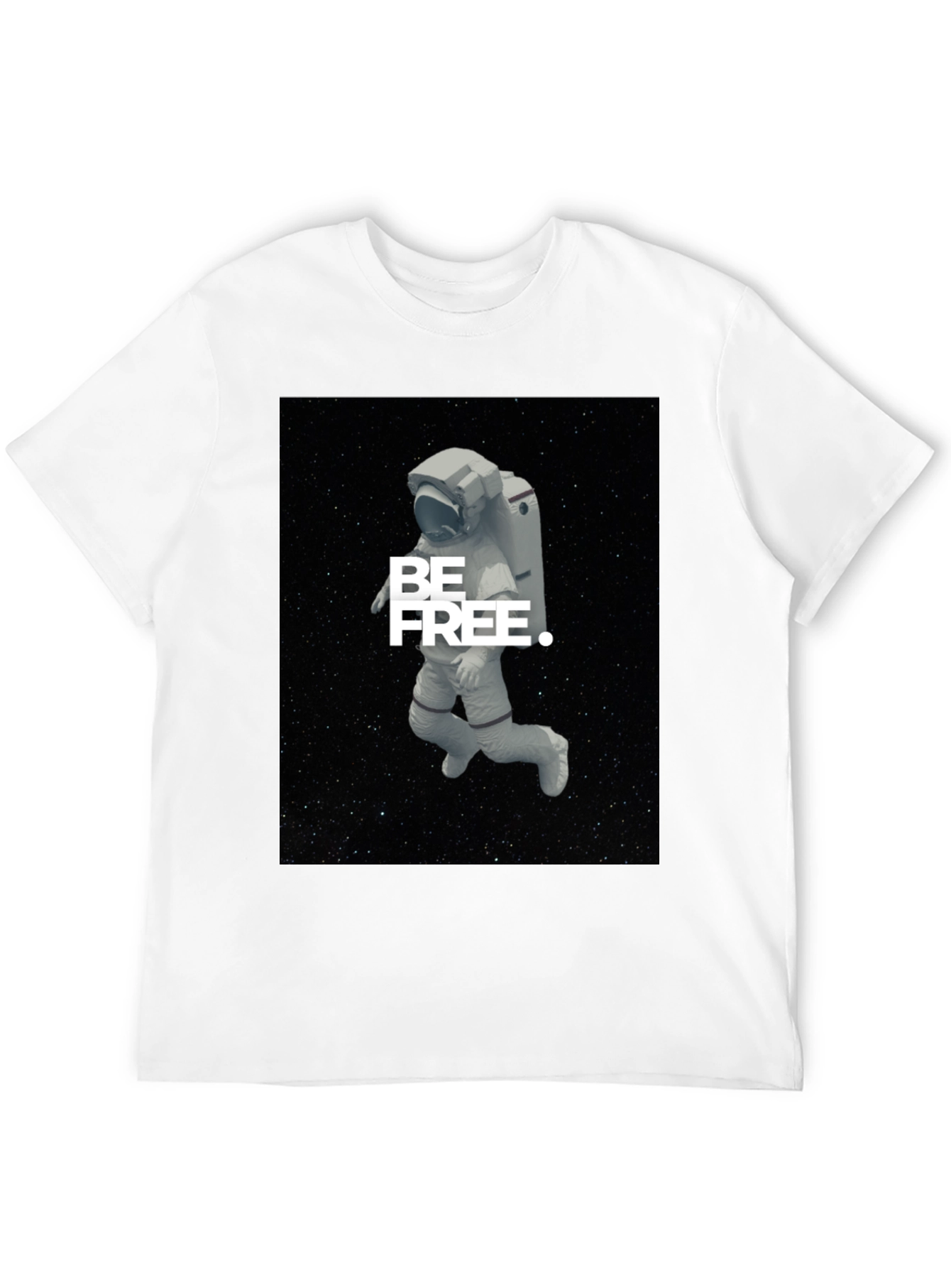 Astronaut Be Free Graphic Black T-Shirt