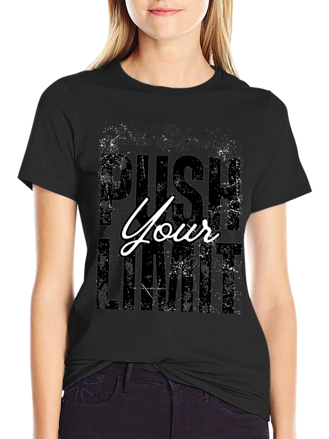 Push Your Limit Black Graphic Tee
