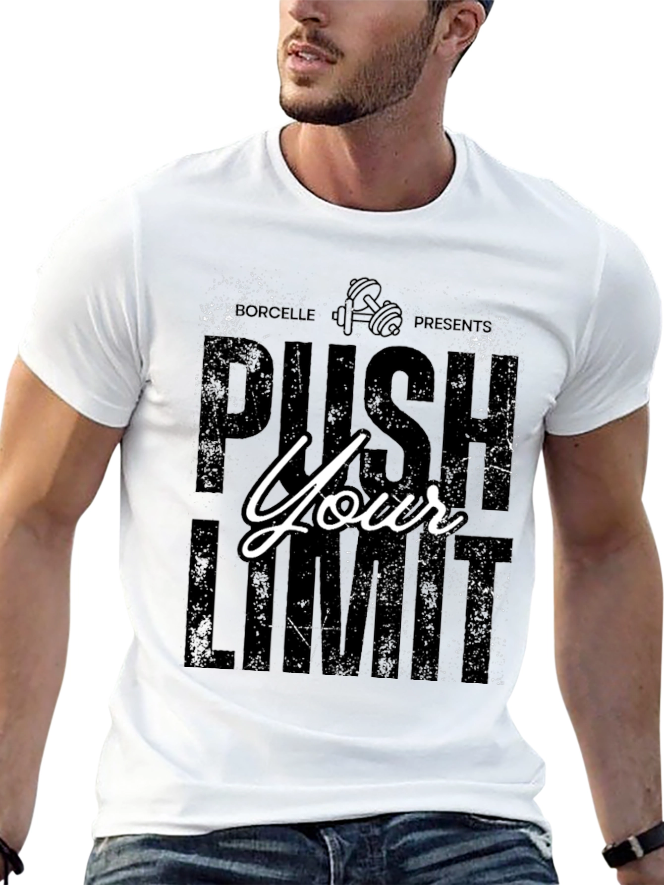 Push Your Limit Black Graphic Tee