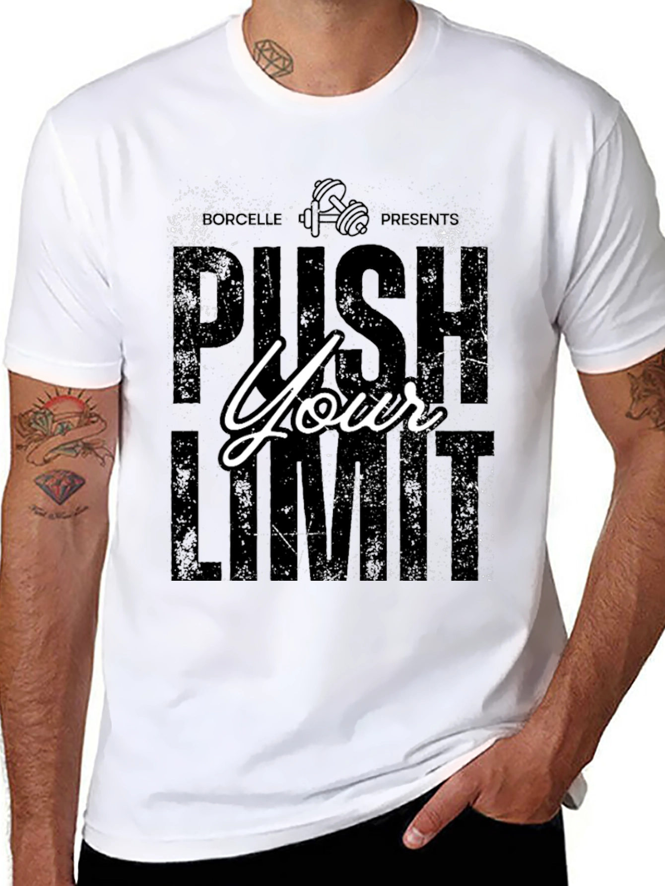 Push Your Limit Black Graphic Tee
