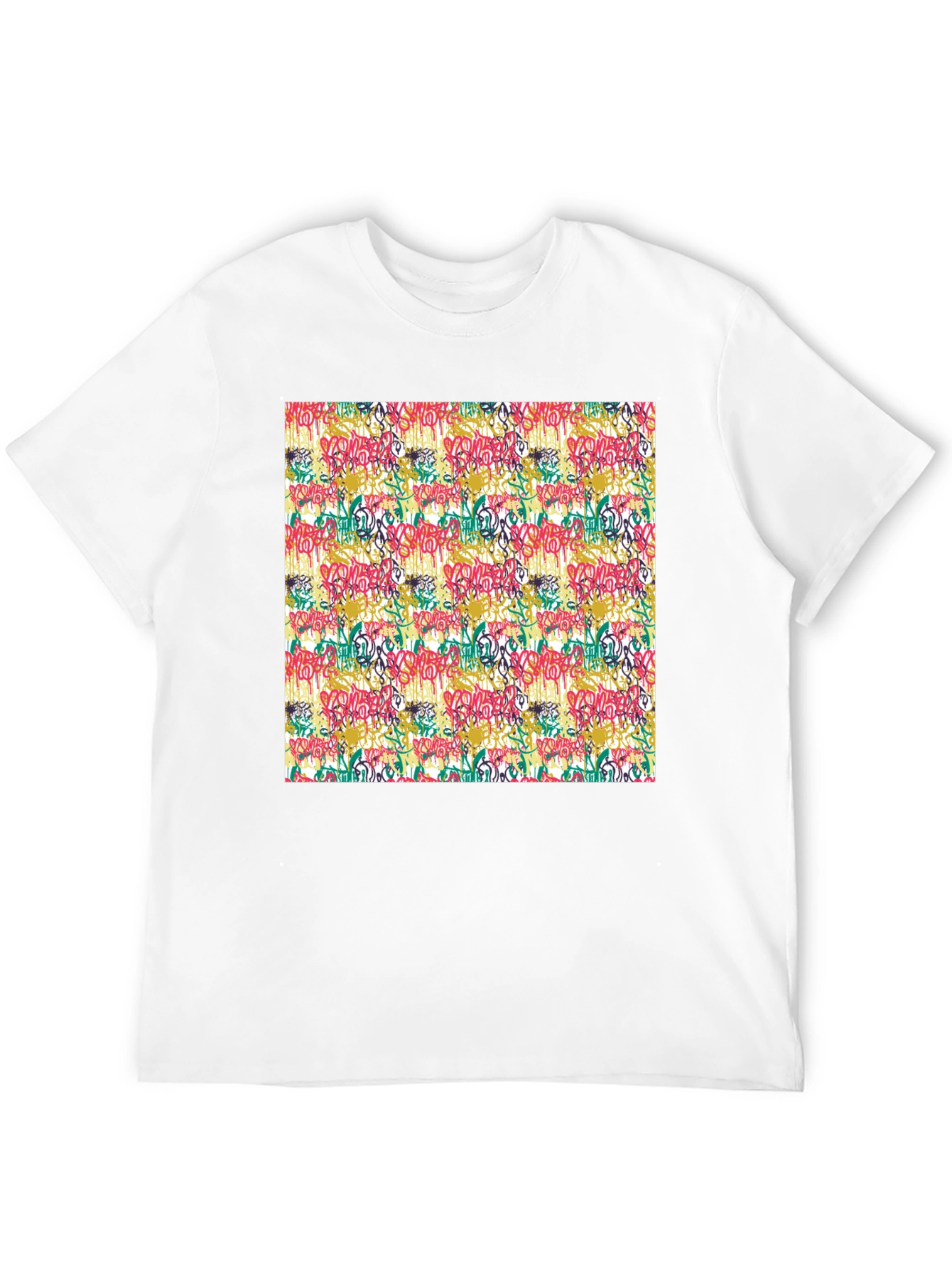 Graffiti Art Print Black T-Shirt