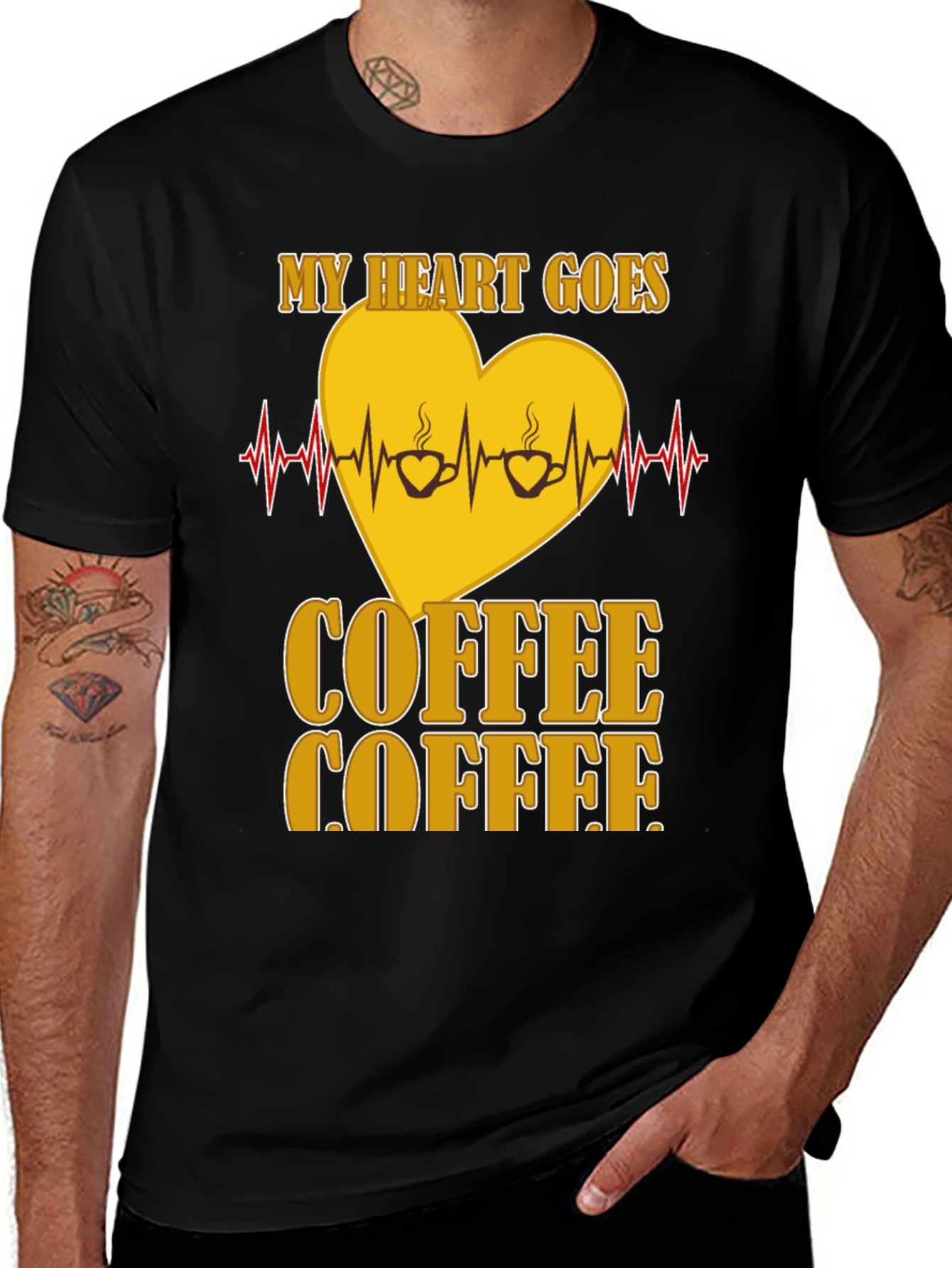 Coffee Lovers Heartbeat T-Shirt