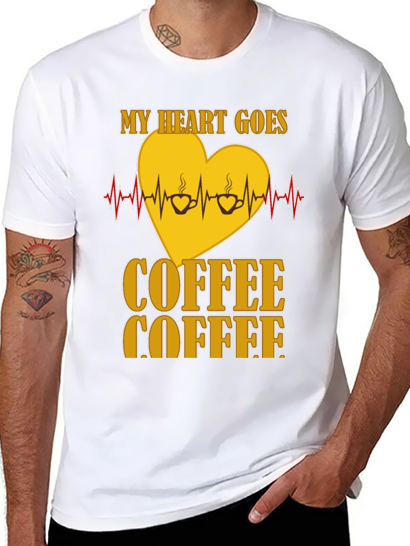 Coffee Lovers Heartbeat T-Shirt