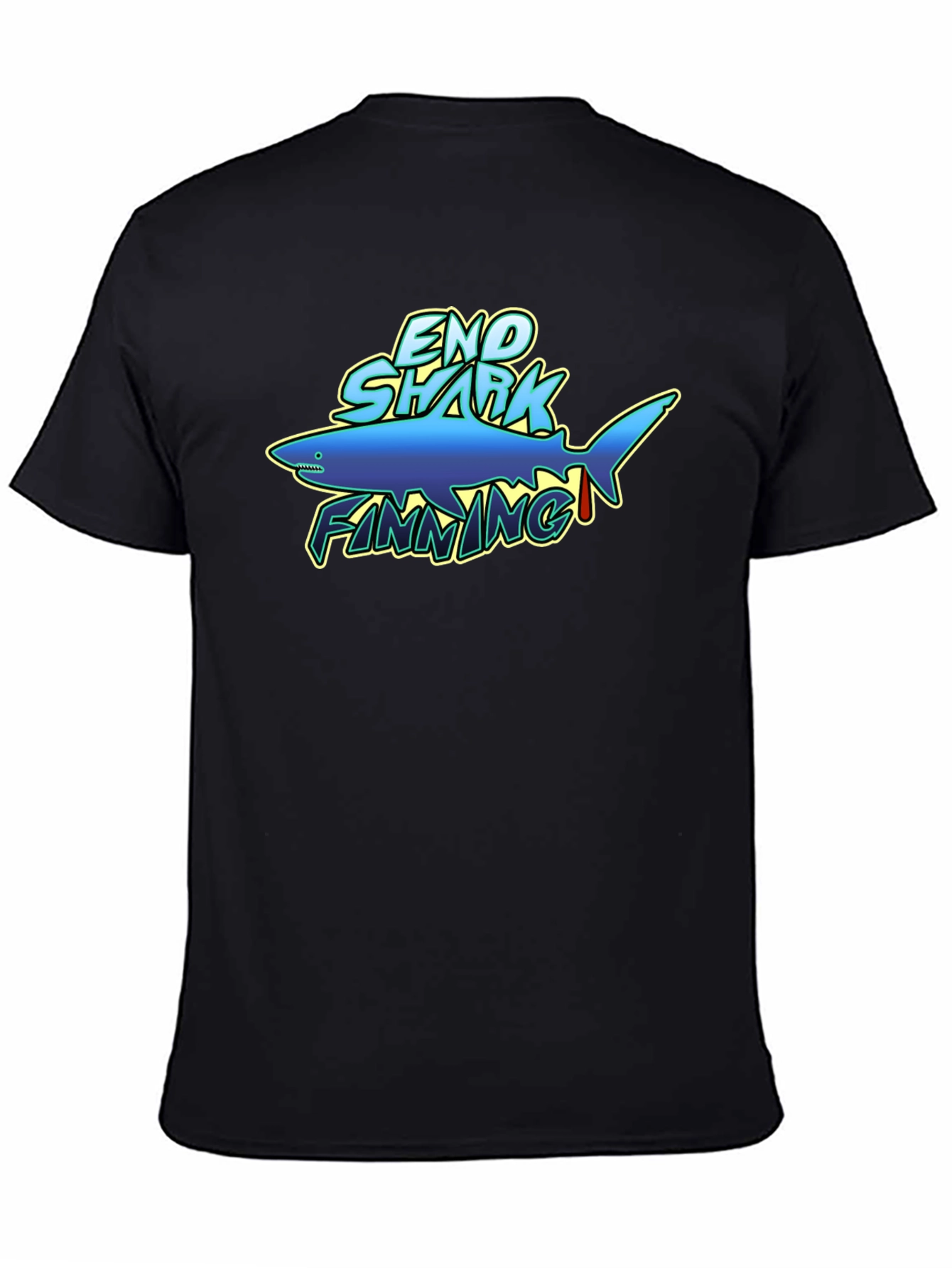 End Shark Finning Graphic Black T-Shirt