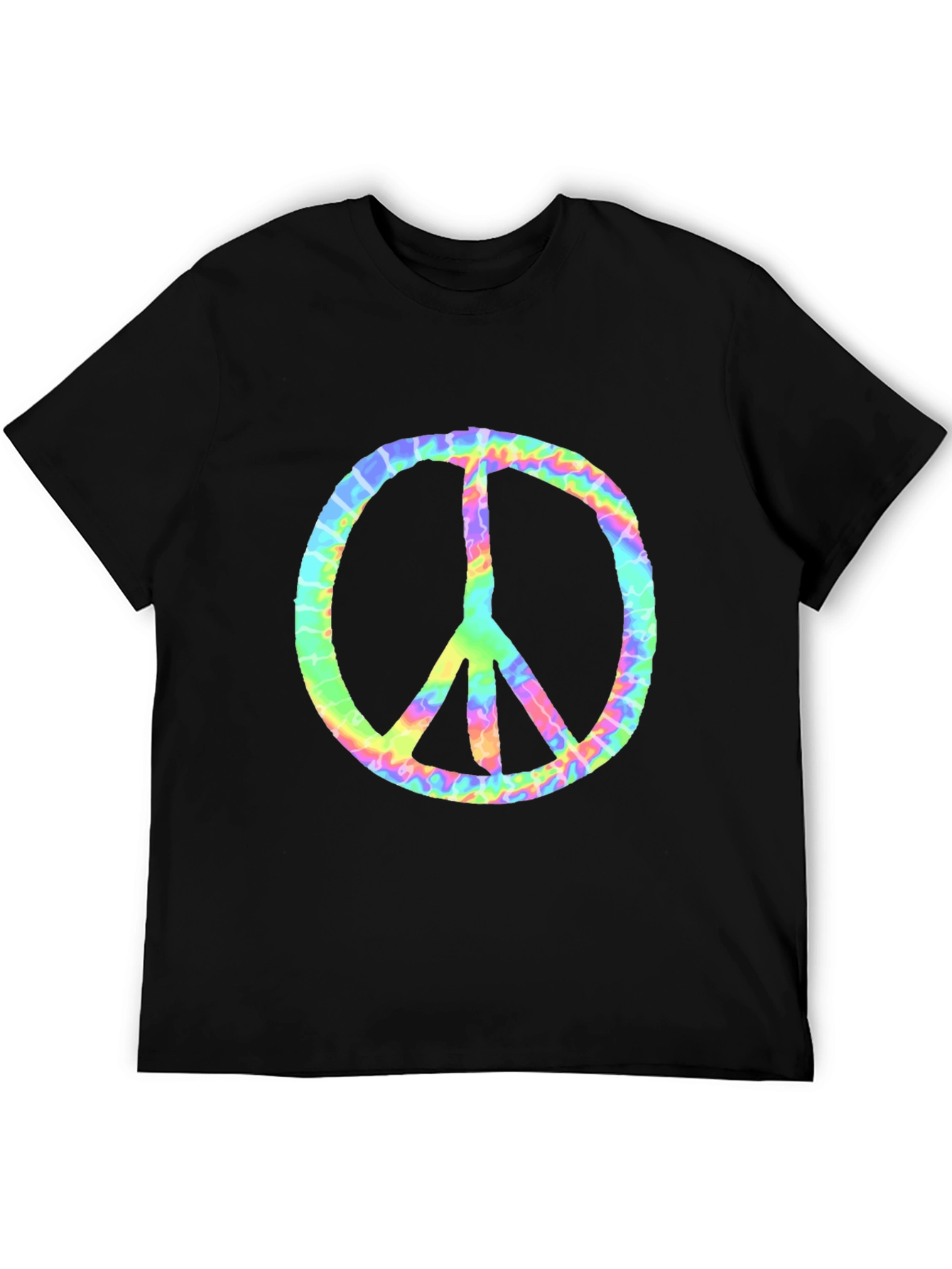 Tie Dye Peace Sign Graphic Tee - Retro Style
