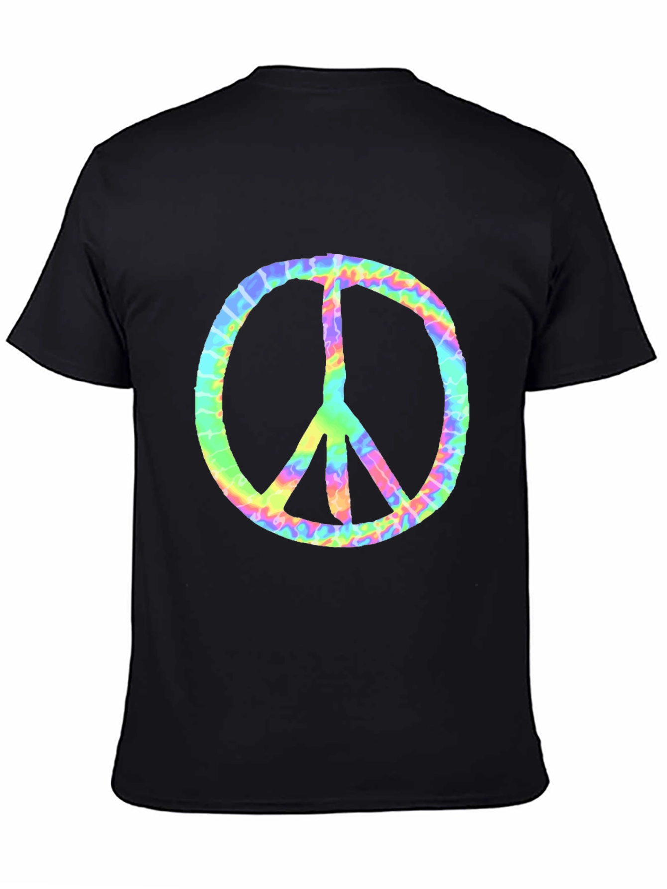 Tie Dye Peace Sign Graphic Tee - Retro Style