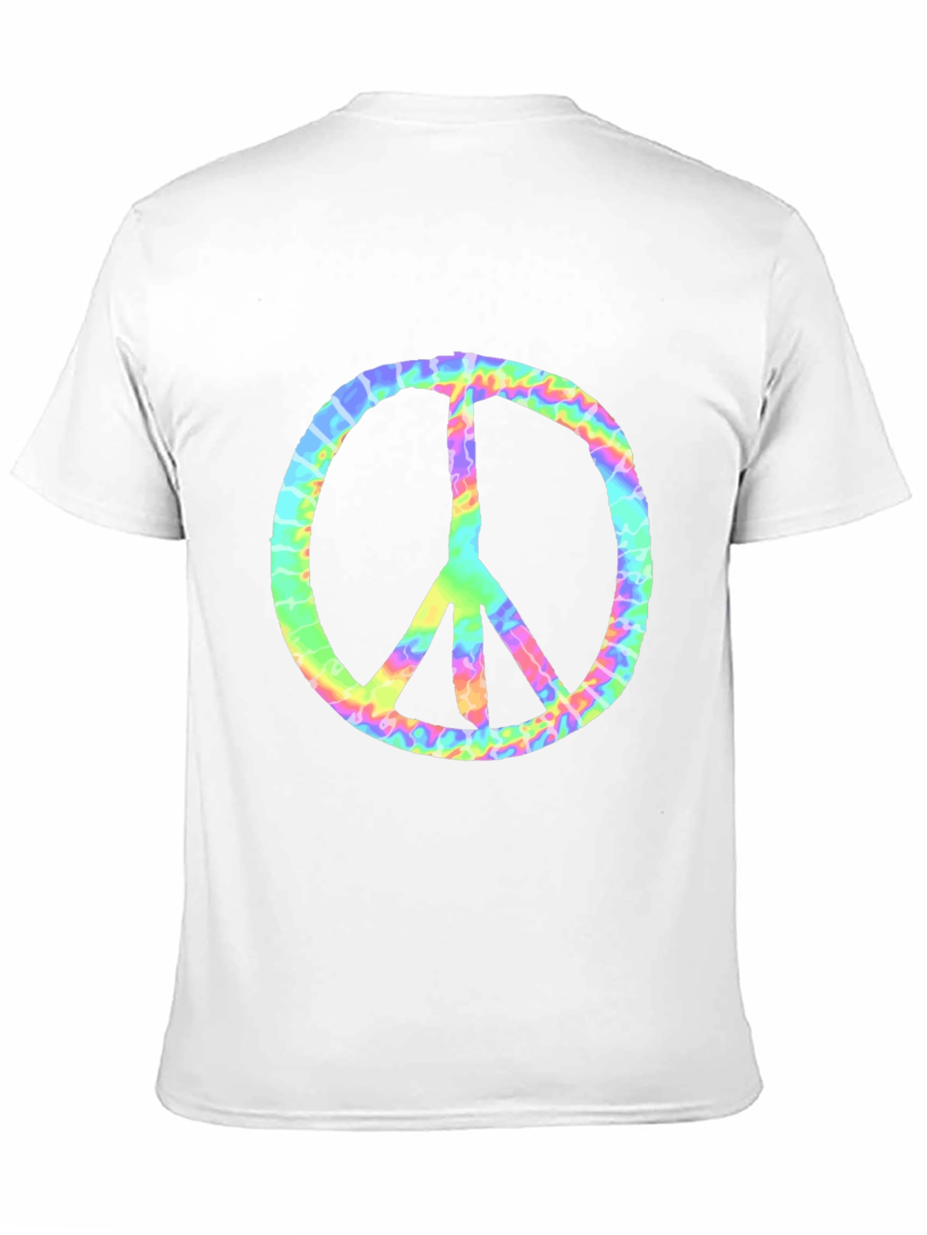 Tie Dye Peace Sign Graphic Tee - Retro Style