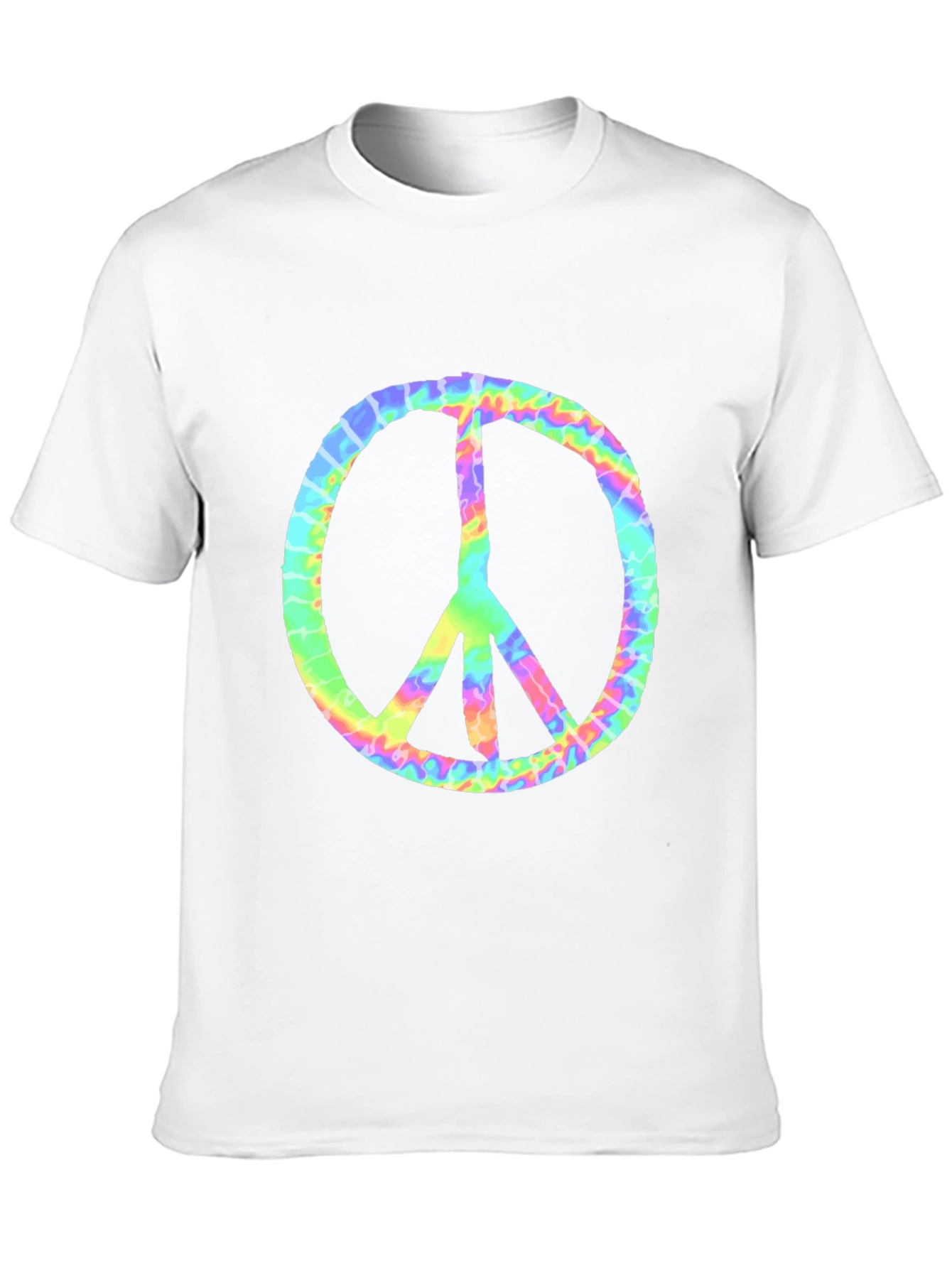 Tie Dye Peace Sign Graphic Tee - Retro Style