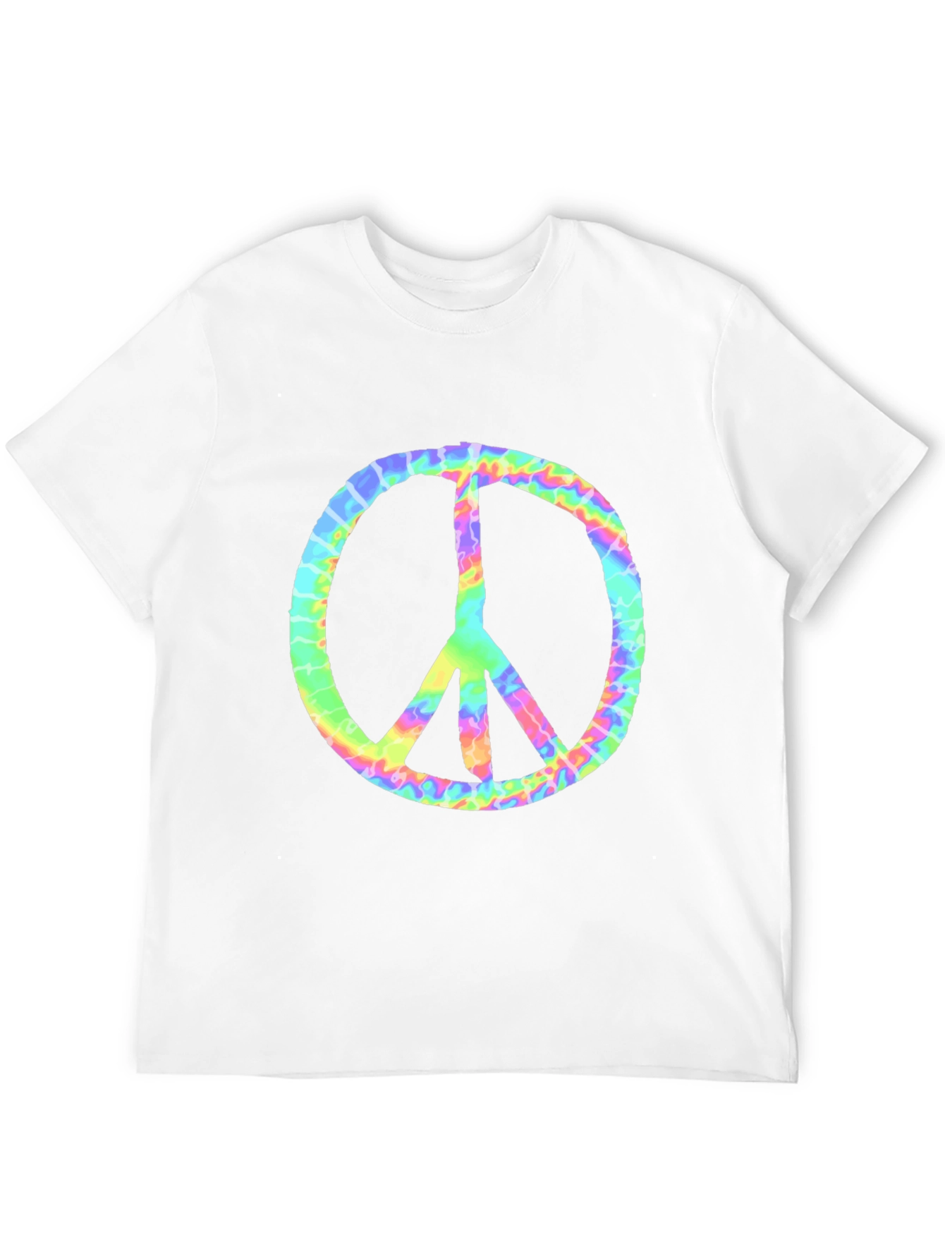Tie Dye Peace Sign Graphic Tee - Retro Style