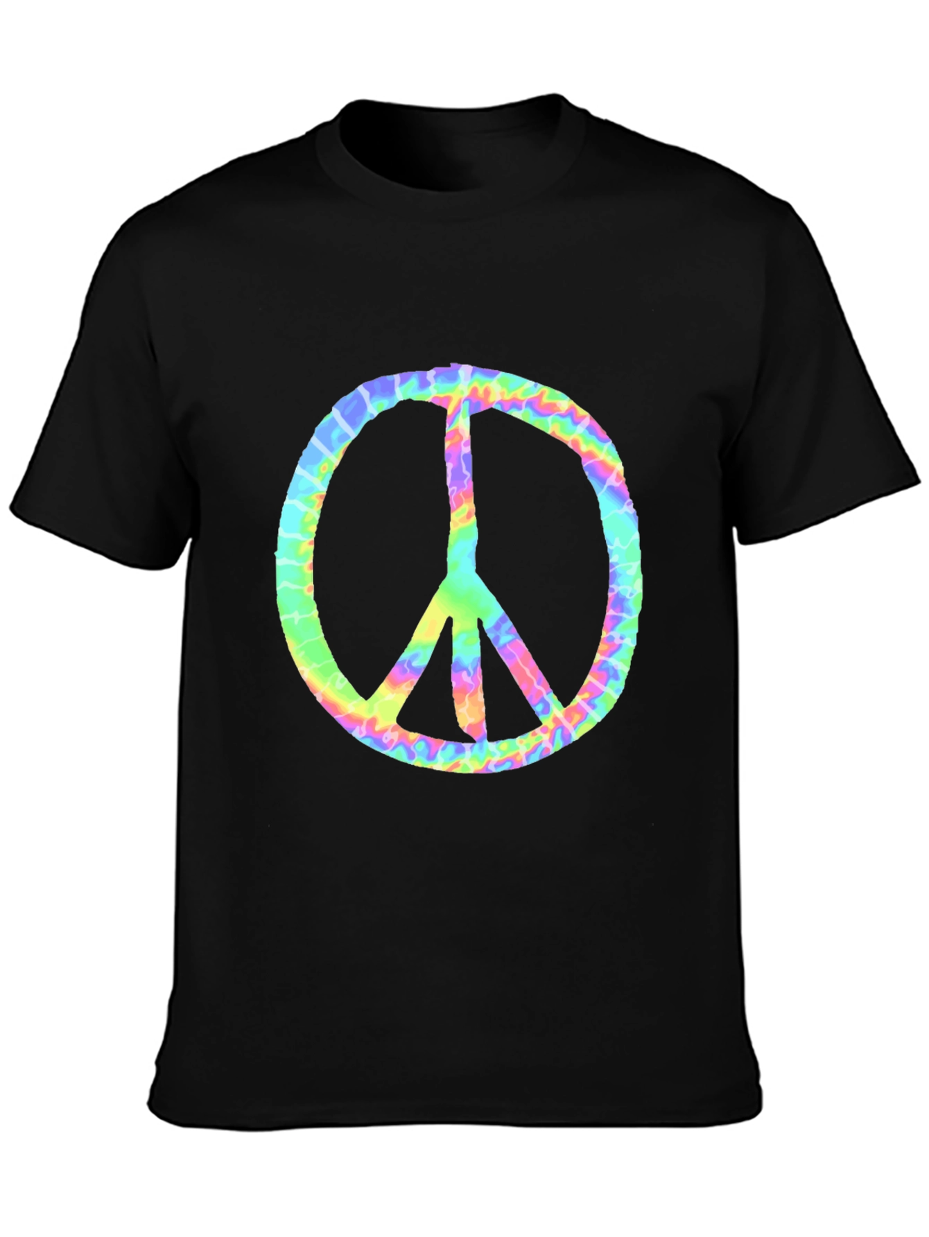 Tie Dye Peace Sign Graphic Tee - Retro Style