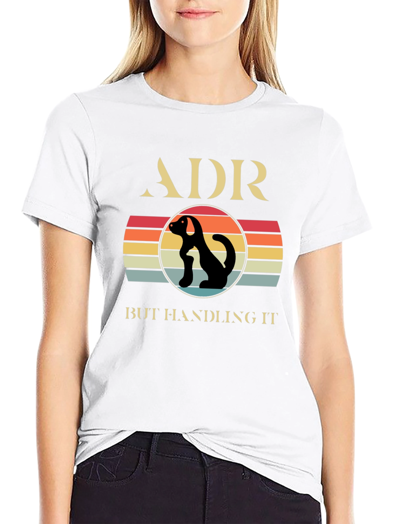 ADR Dog Silhouette Retro Style T-Shirt