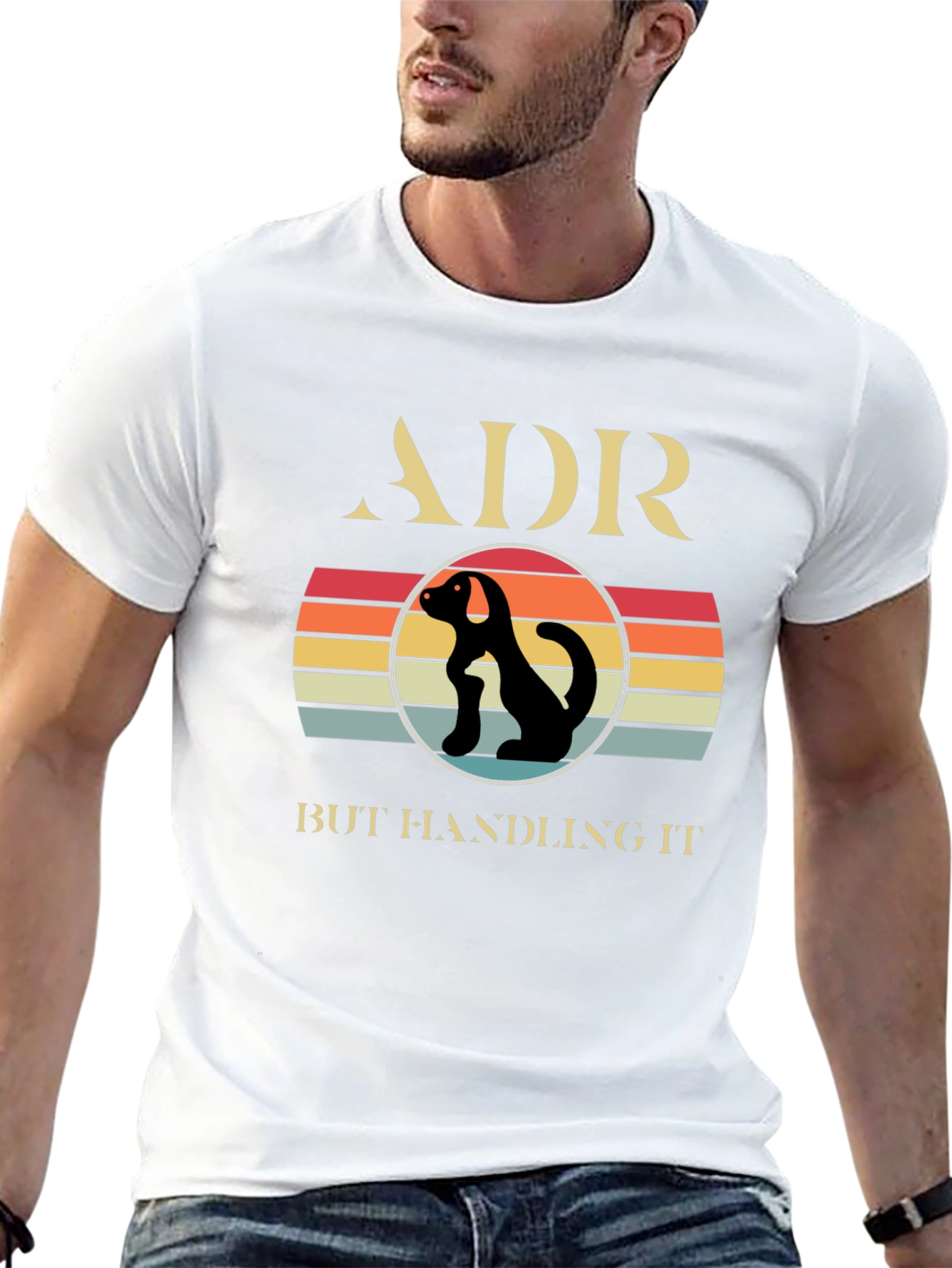 ADR Dog Silhouette Retro Style T-Shirt