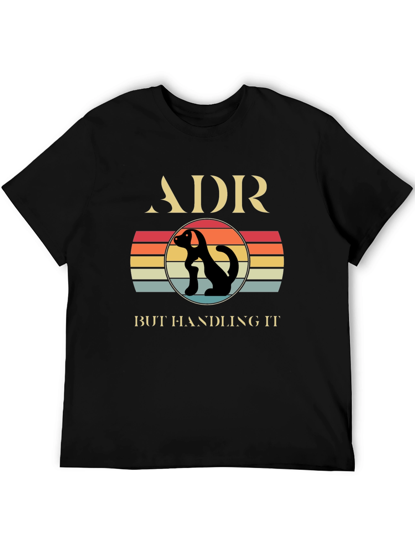 ADR Dog Silhouette Retro Style T-Shirt
