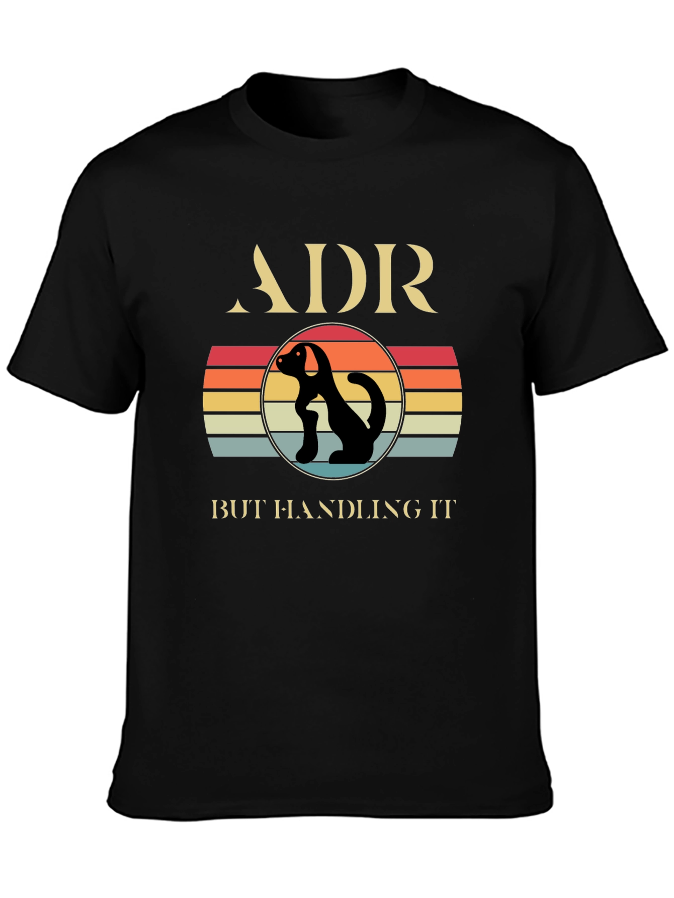 ADR Dog Silhouette Retro Style T-Shirt