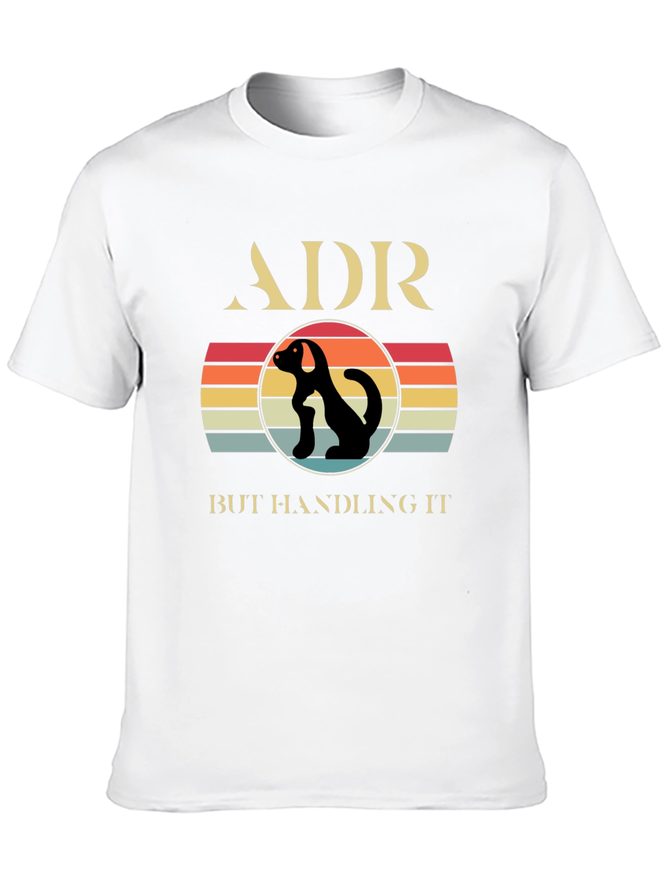 ADR Dog Silhouette Retro Style T-Shirt