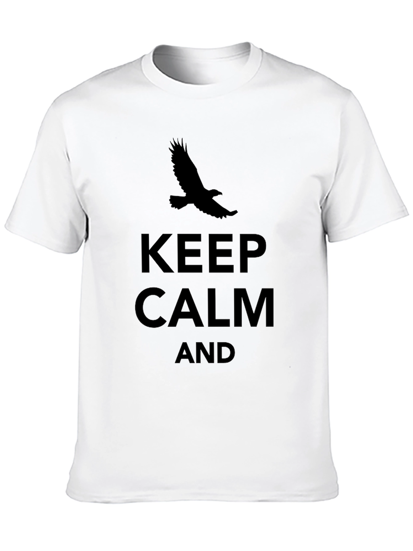 Keep Calm Eagle Graphic Tee - Black Casual T-Shirt