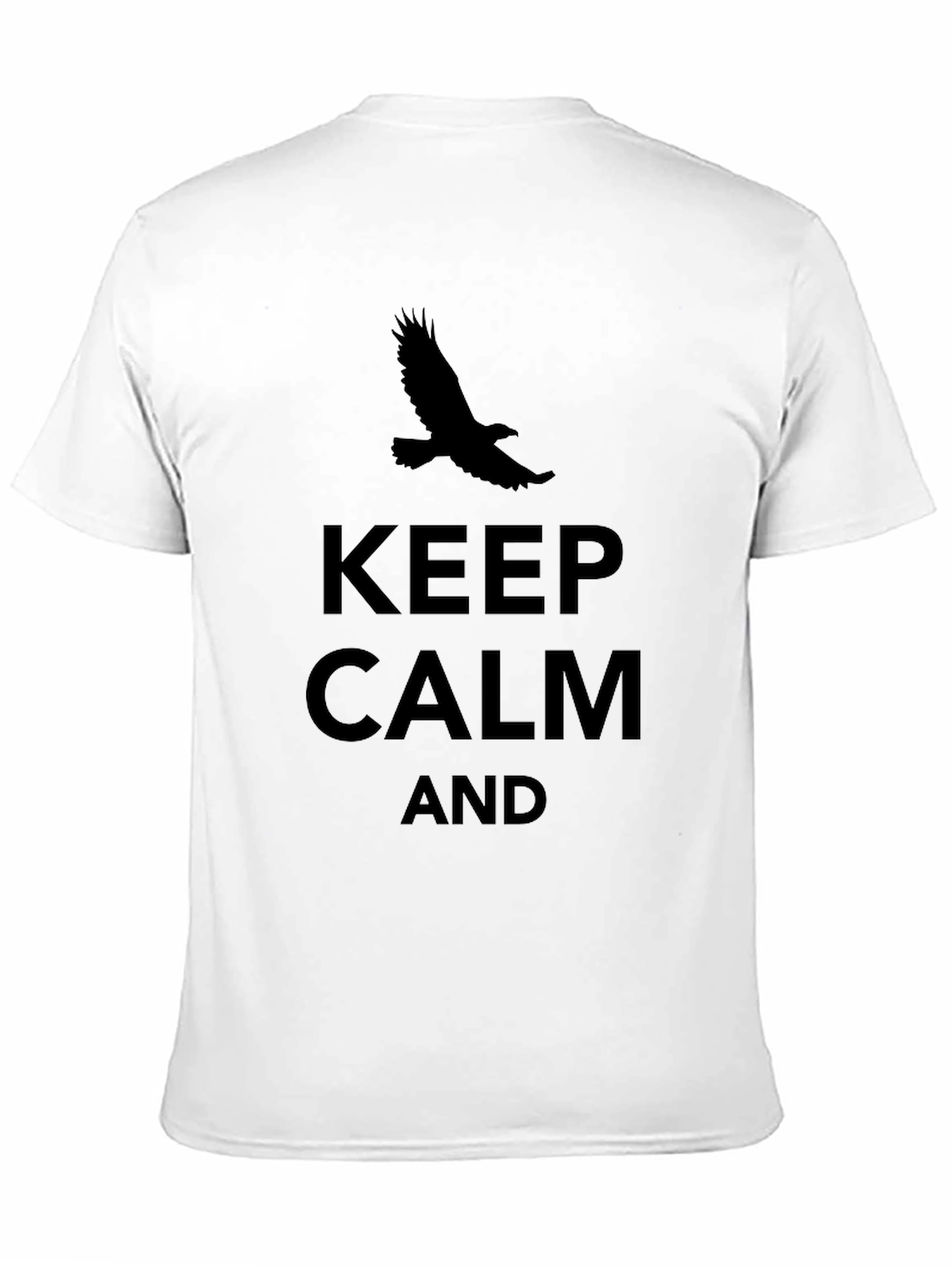 Keep Calm Eagle Graphic Tee - Black Casual T-Shirt