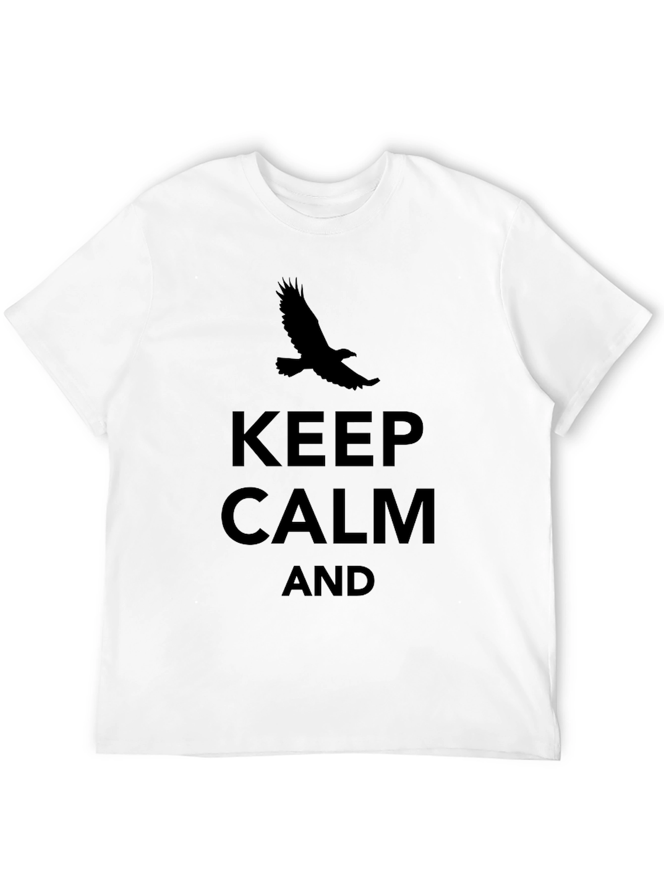 Keep Calm Eagle Graphic Tee - Black Casual T-Shirt