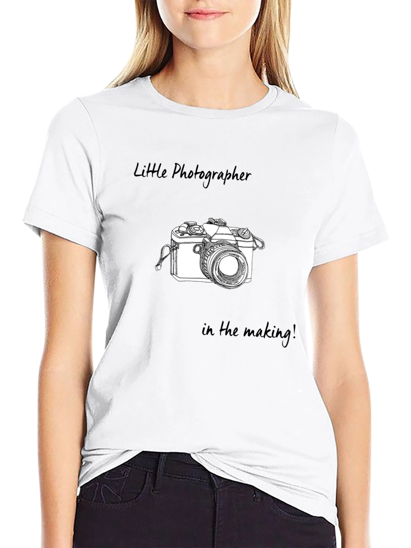 Little Photographer Tee - Black Graphic T-Shirt
