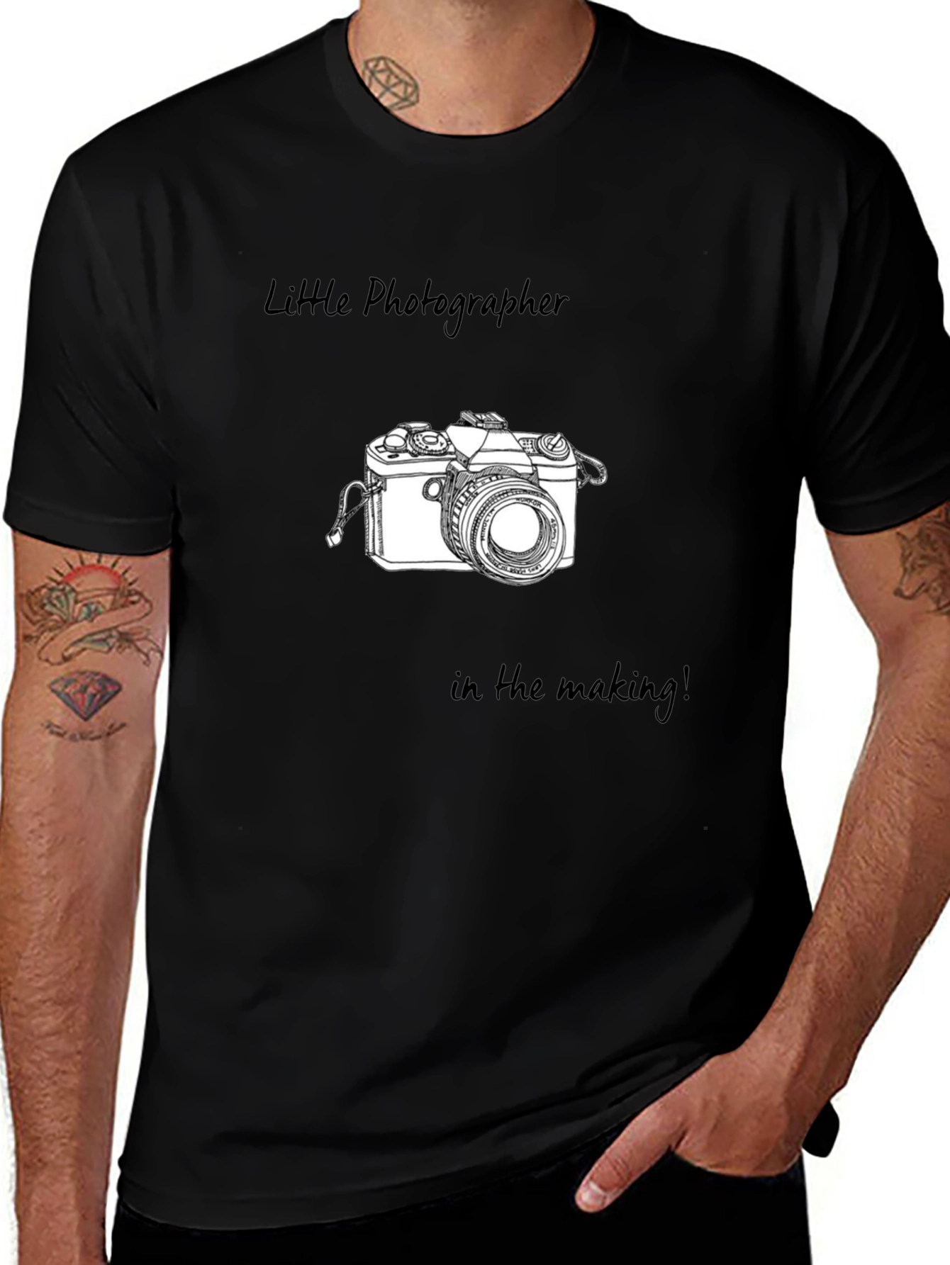 Little Photographer Tee - Black Graphic T-Shirt