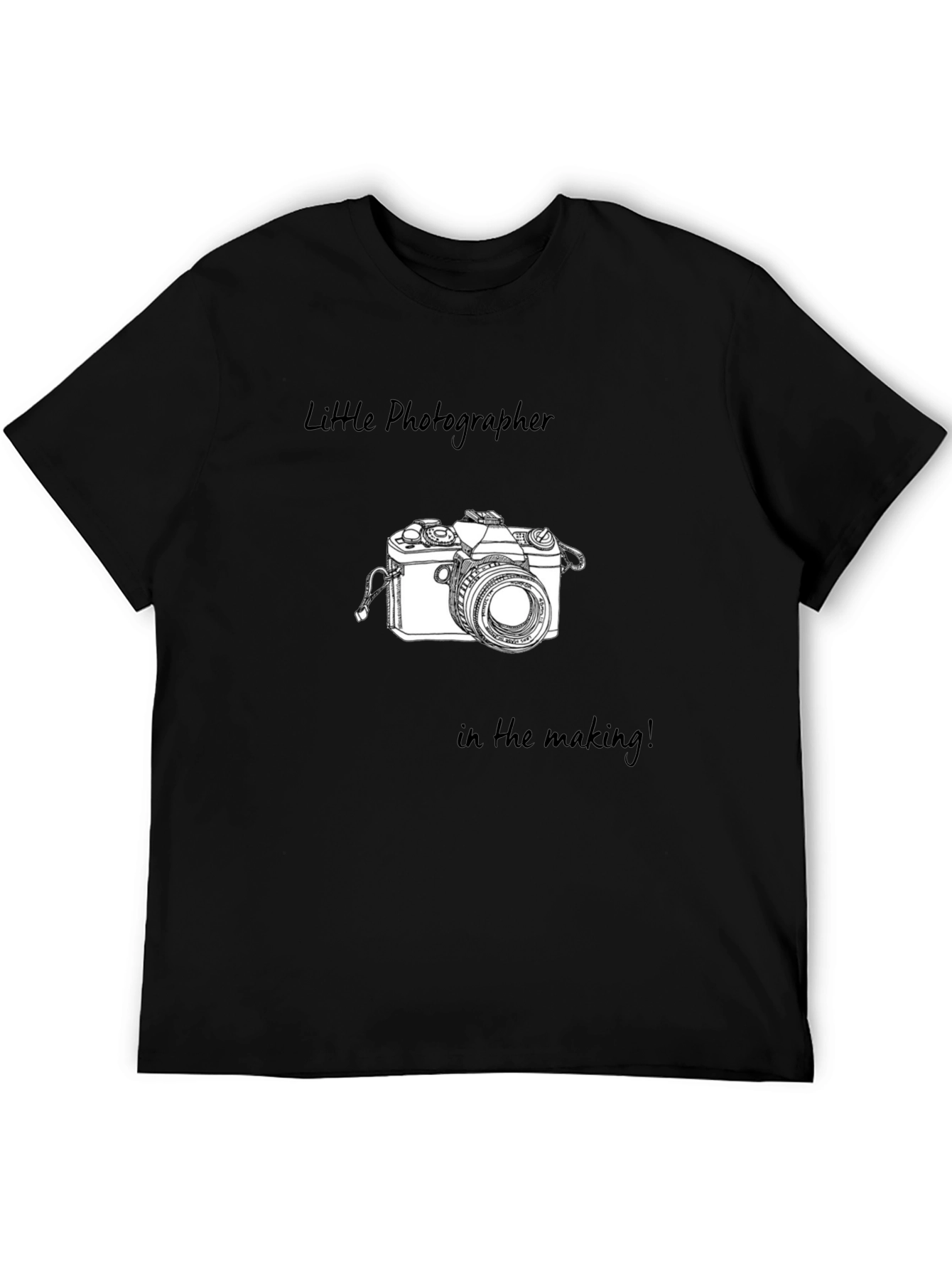 Little Photographer Tee - Black Graphic T-Shirt