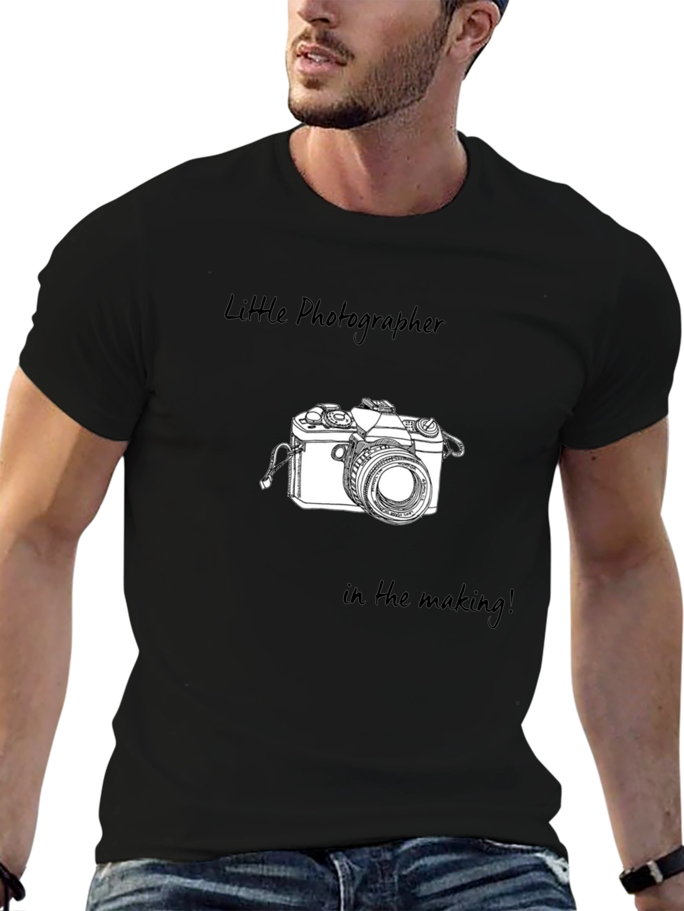 Little Photographer Tee - Black Graphic T-Shirt