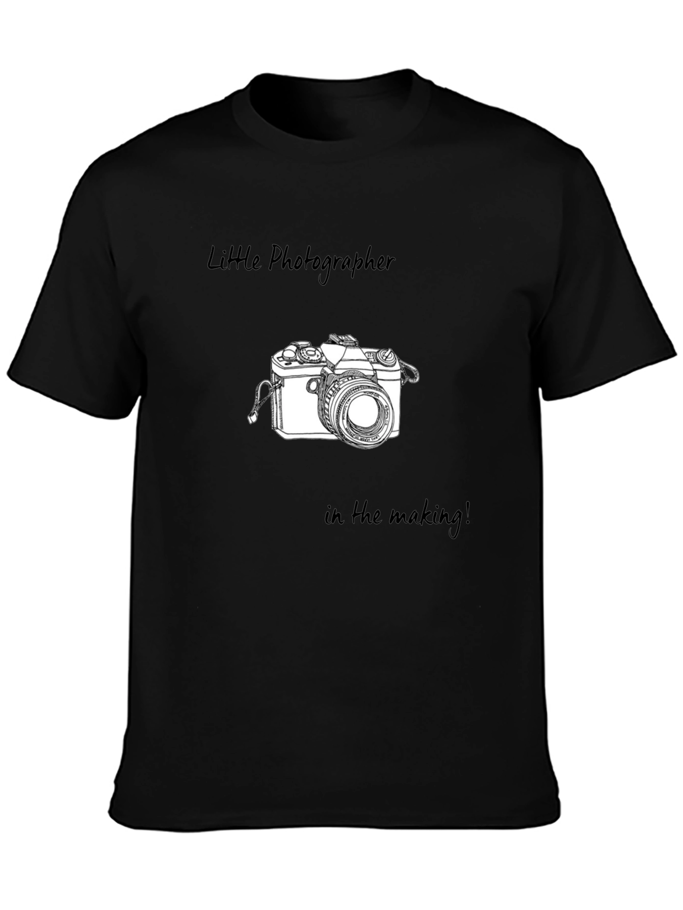 Little Photographer Tee - Black Graphic T-Shirt