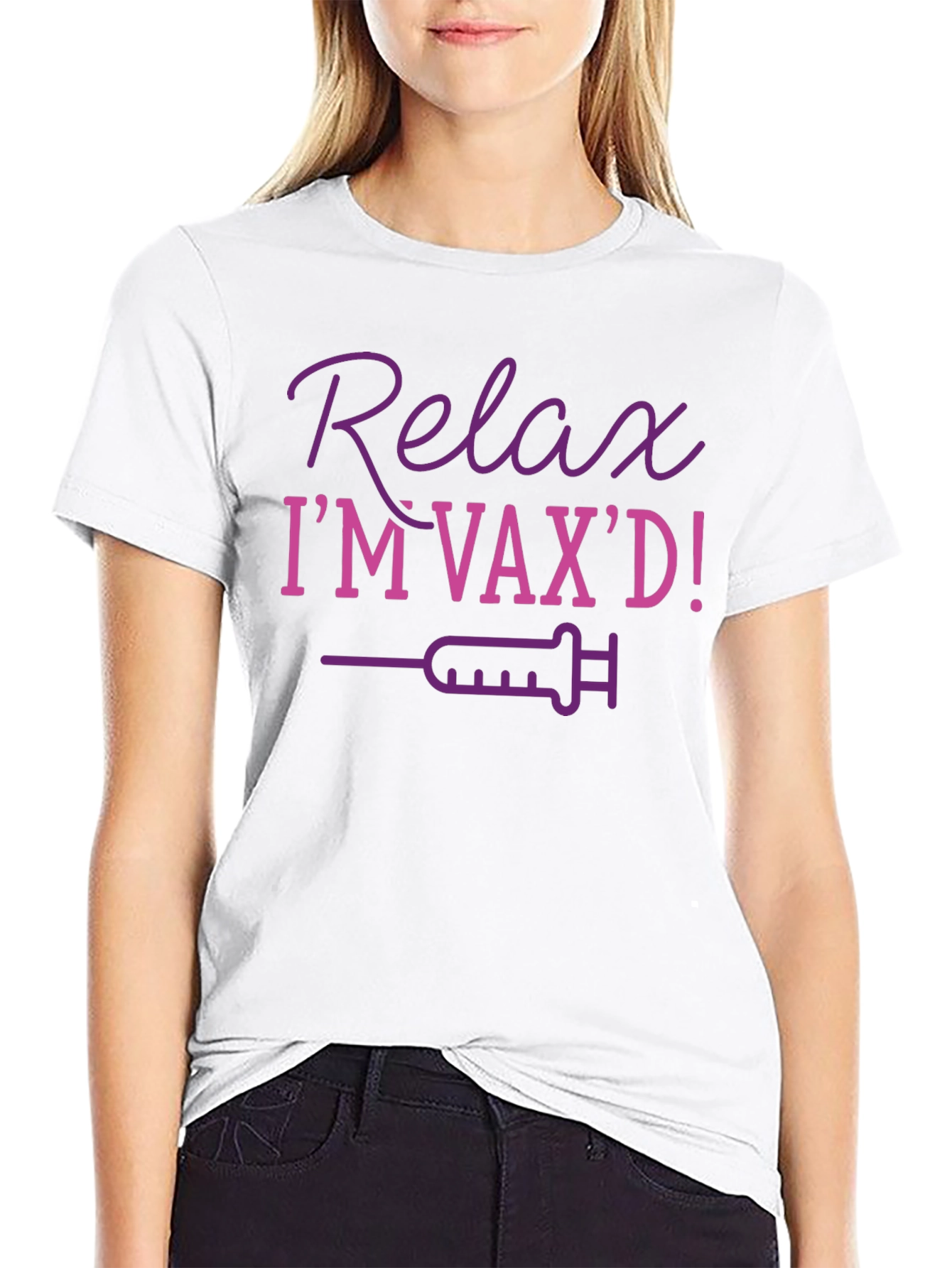 Relax Im Vaxd T-Shirt Funny Vaccination Top