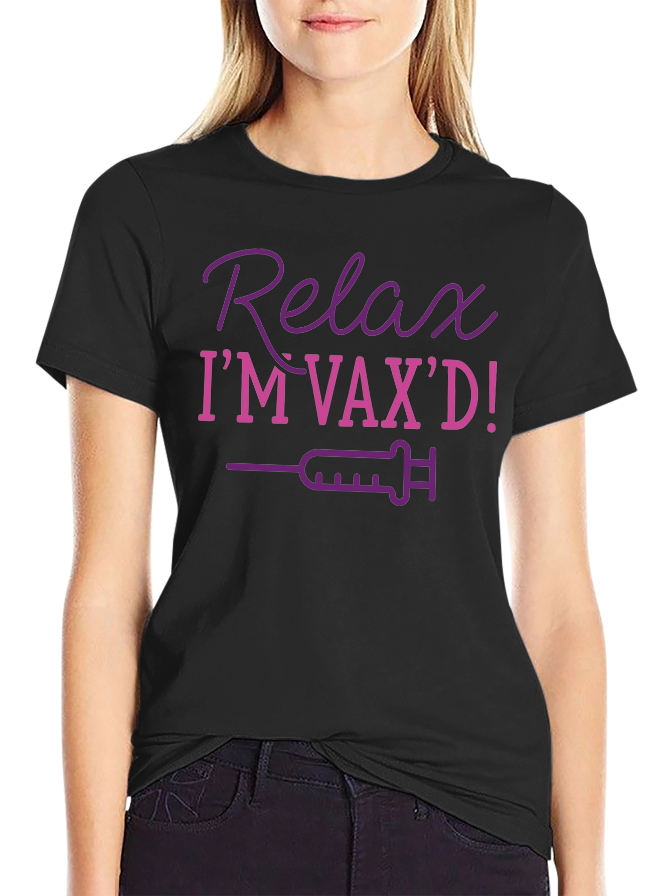 Relax Im Vaxd T-Shirt Funny Vaccination Top
