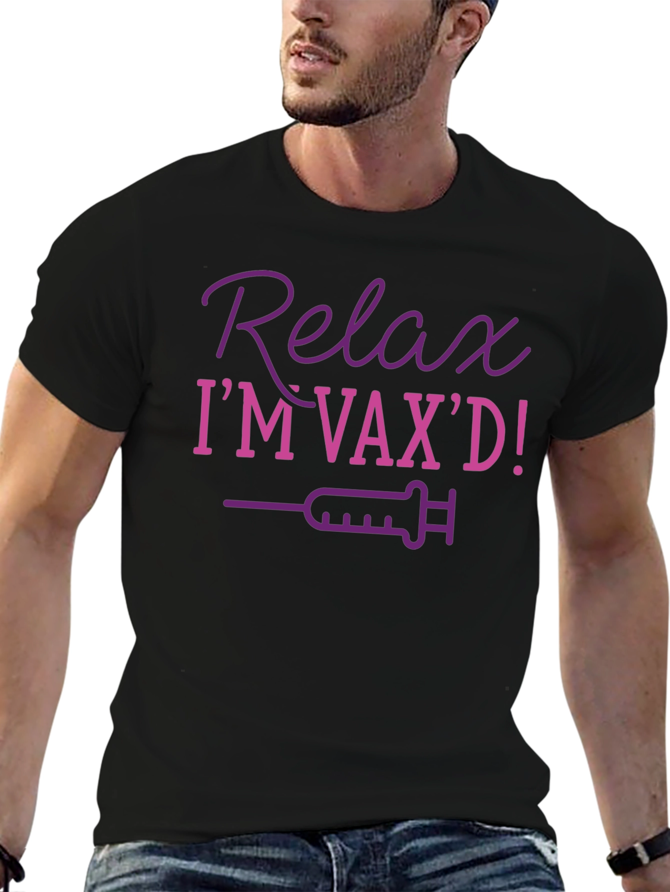 Relax Im Vaxd T-Shirt Funny Vaccination Top