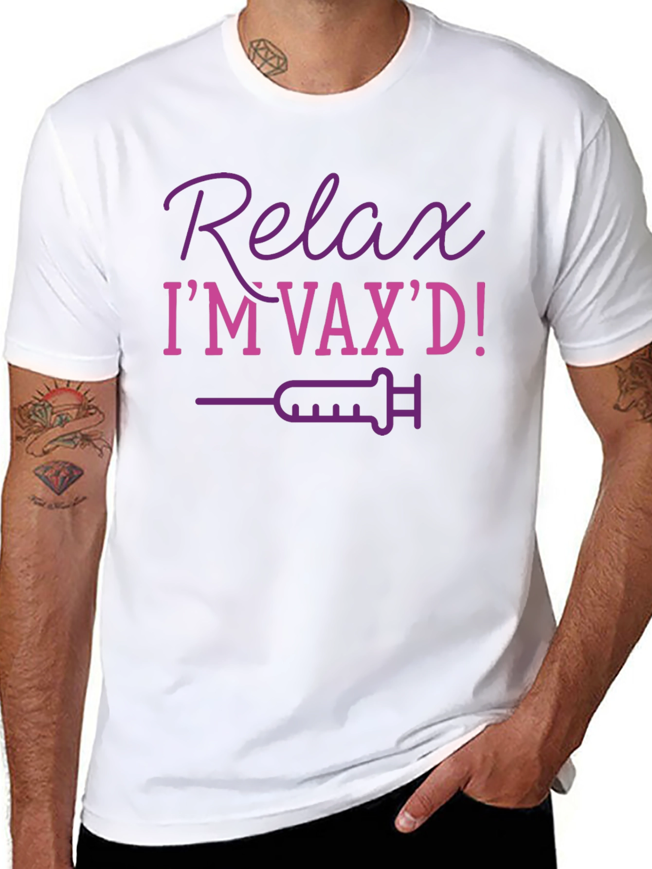 Relax Im Vaxd T-Shirt Funny Vaccination Top