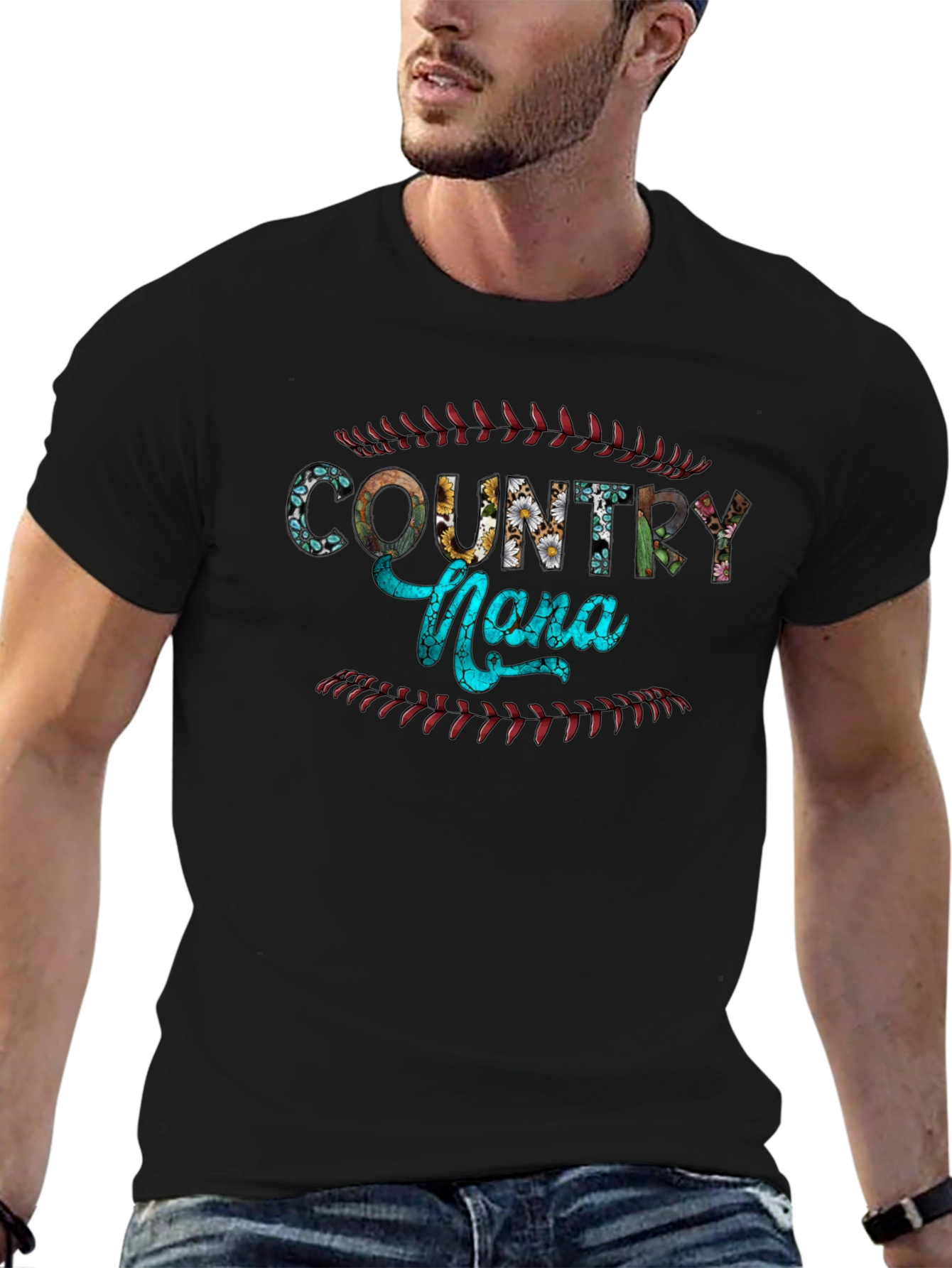 Country Nona Baseball Graphic T-Shirt