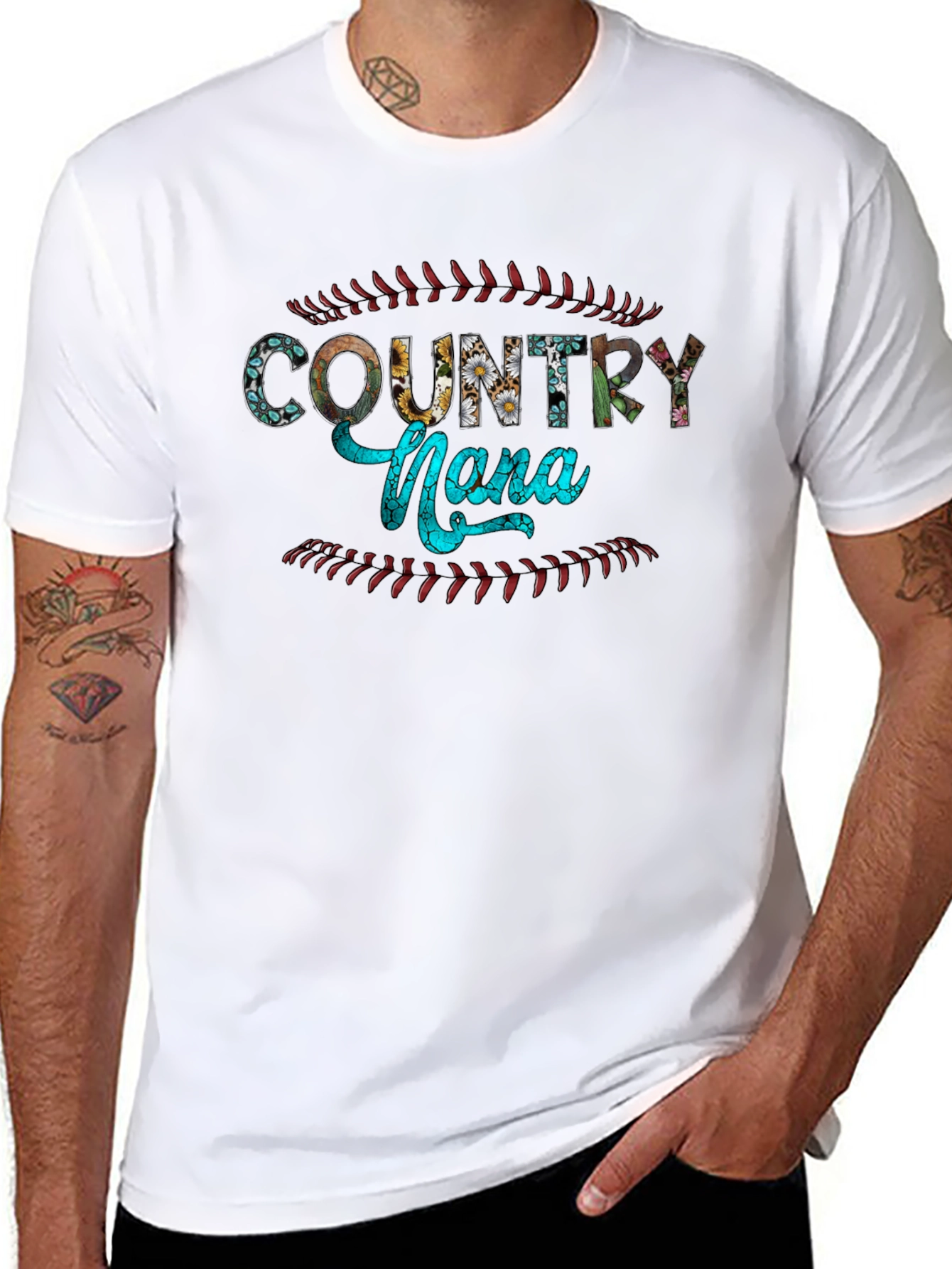 Country Nona Baseball Graphic T-Shirt