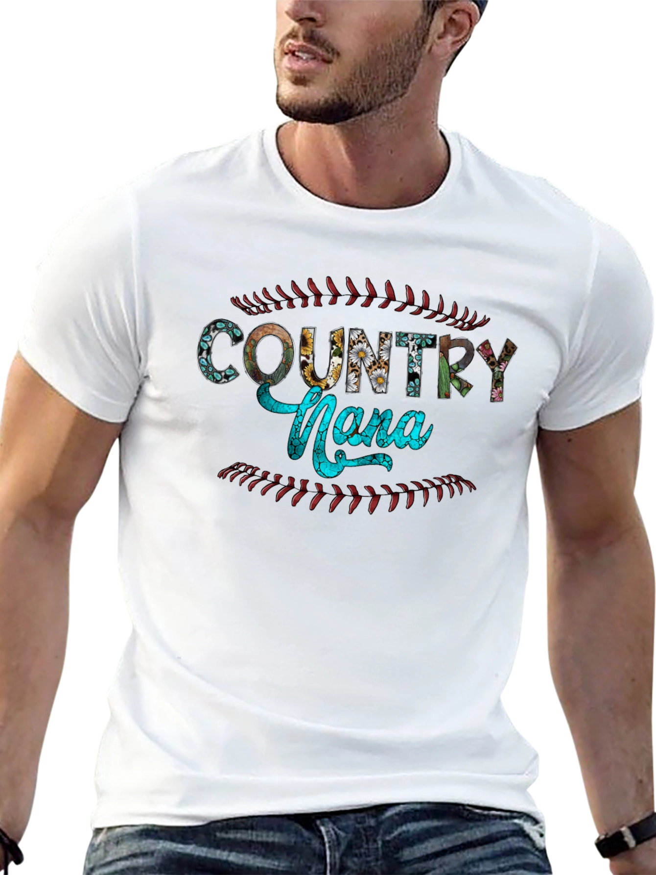 Country Nona Baseball Graphic T-Shirt