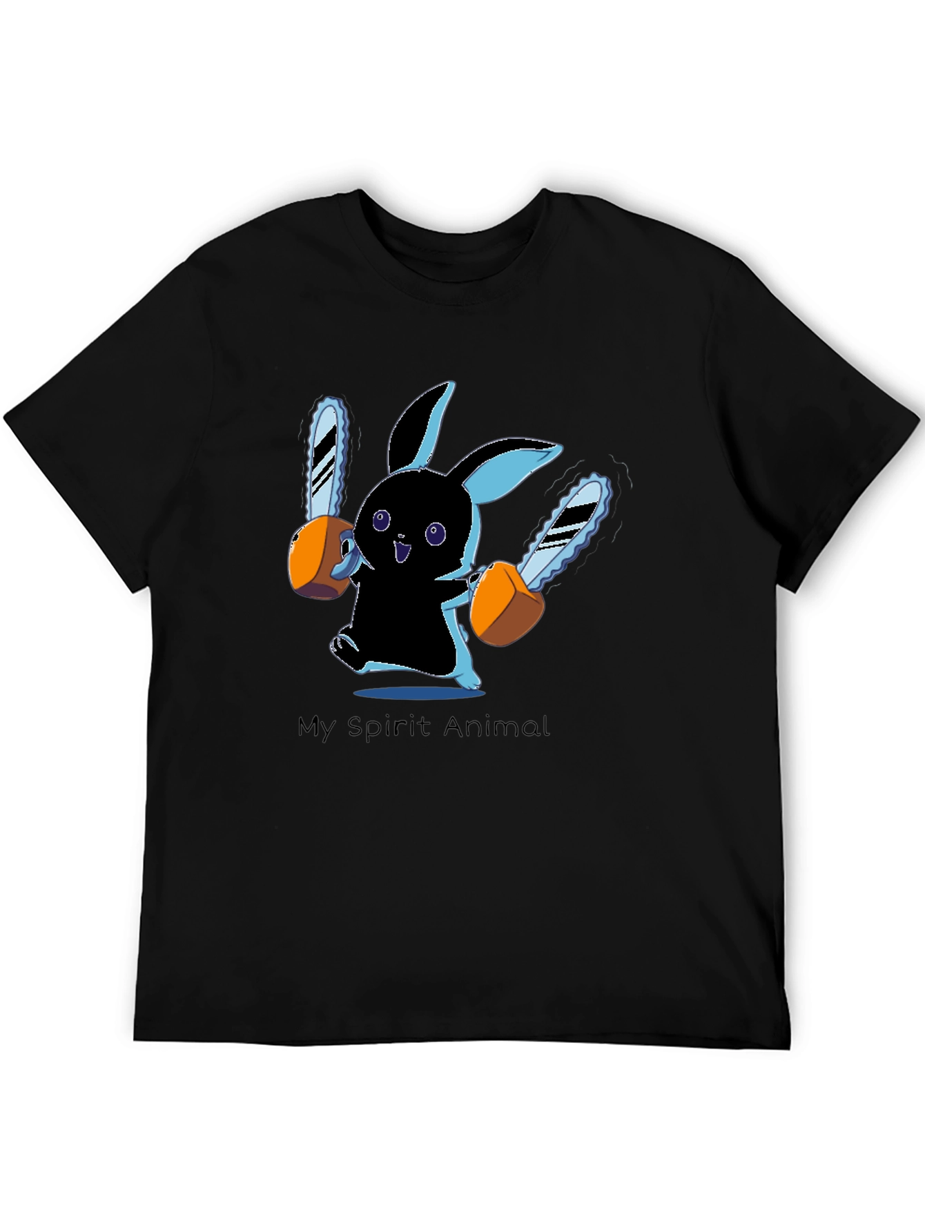 My Spirit Animal Chainsaw Bunny Black T-Shirt