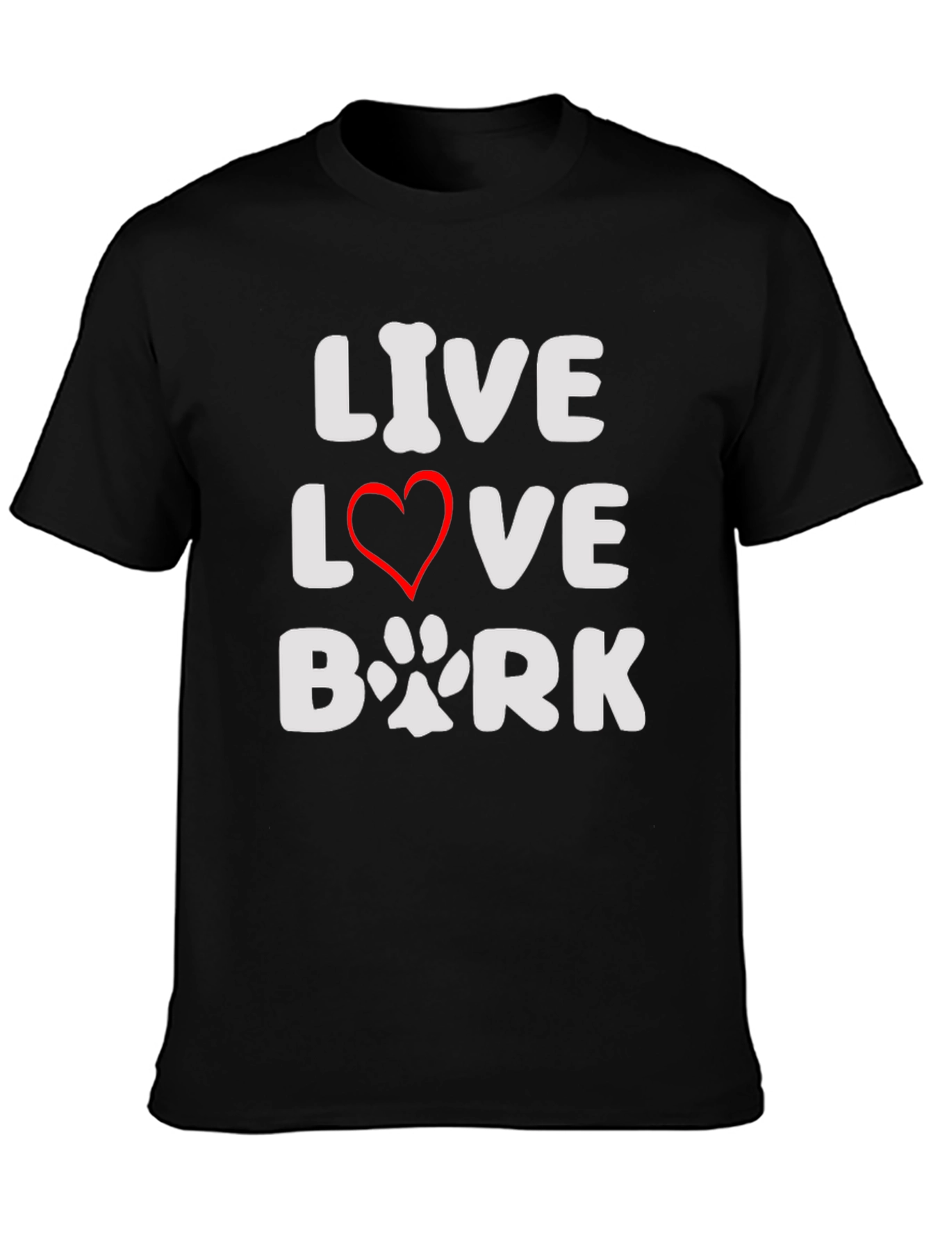 Live Love Bark Black T-Shirt - Dog Lover Tee
