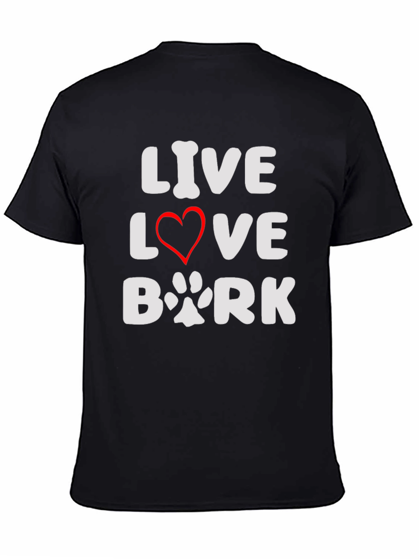 Live Love Bark Black T-Shirt - Dog Lover Tee