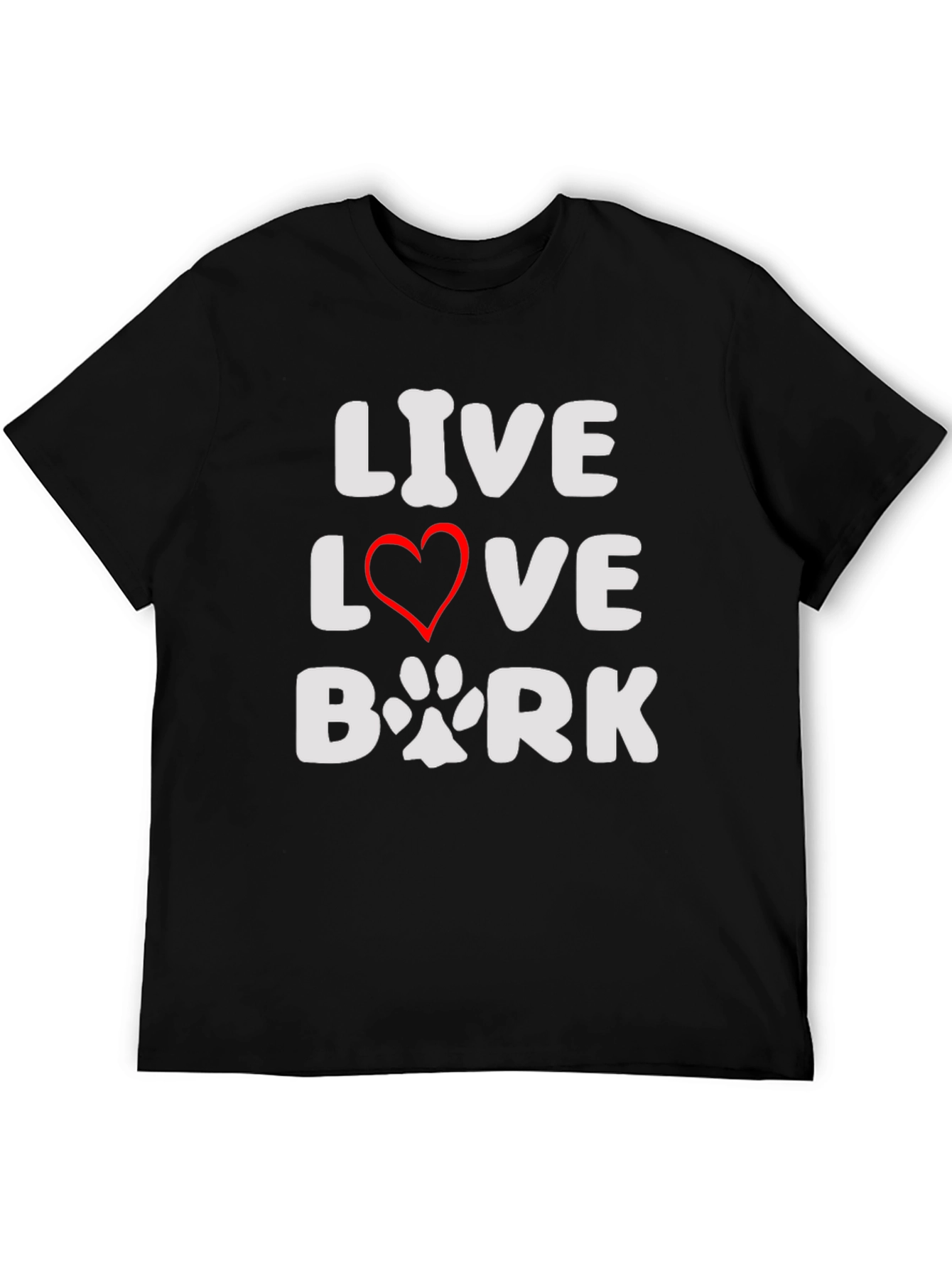 Live Love Bark Black T-Shirt - Dog Lover Tee