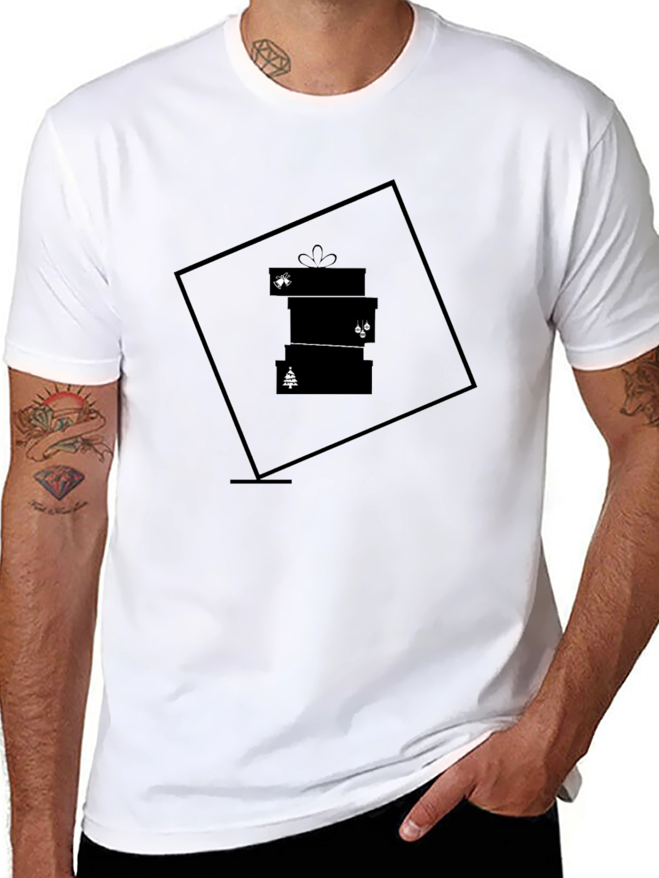 Festive Gift Stack Graphic Tee