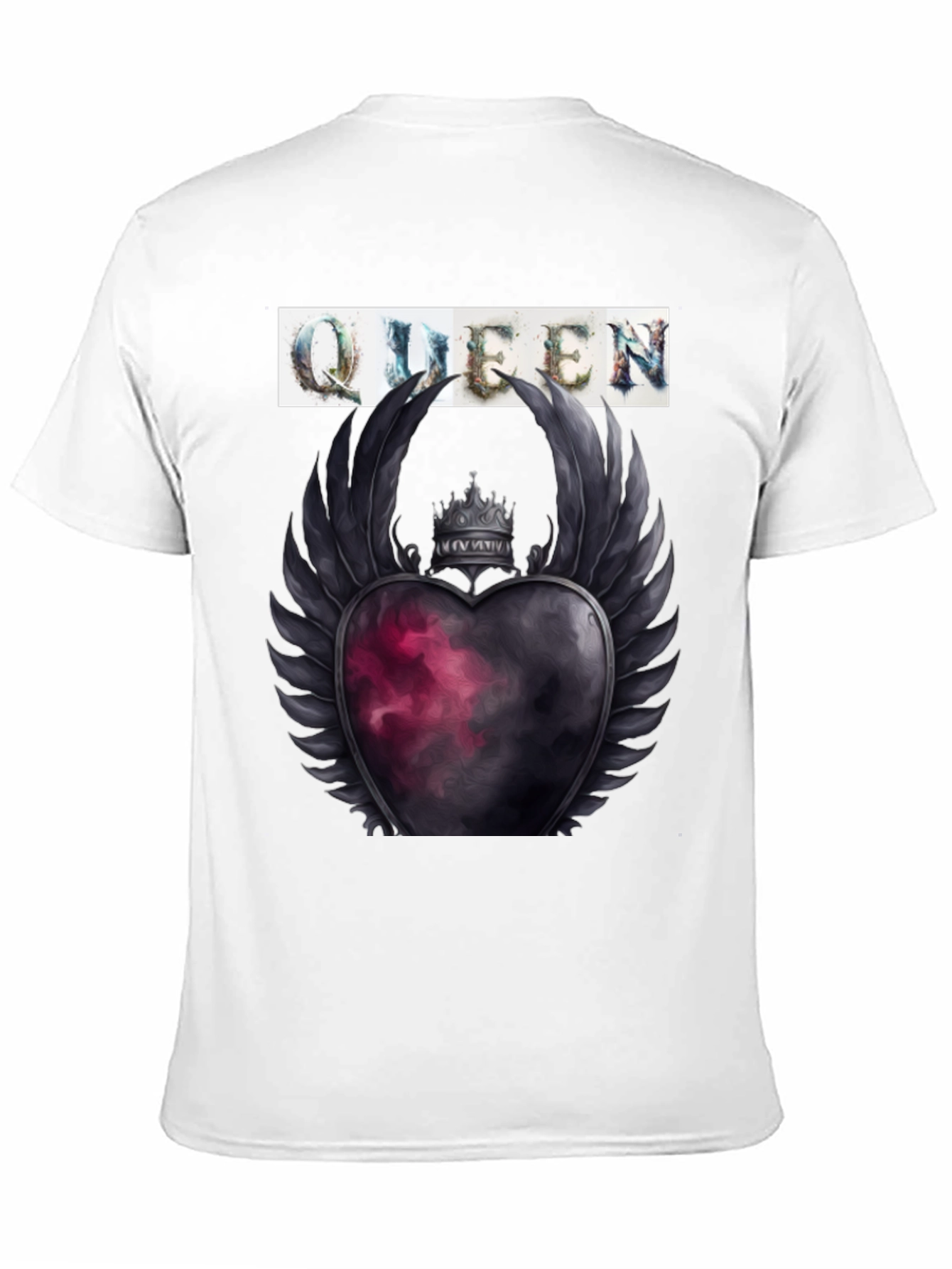 Queen Heart Crown Graphic Tee - Trendy Style