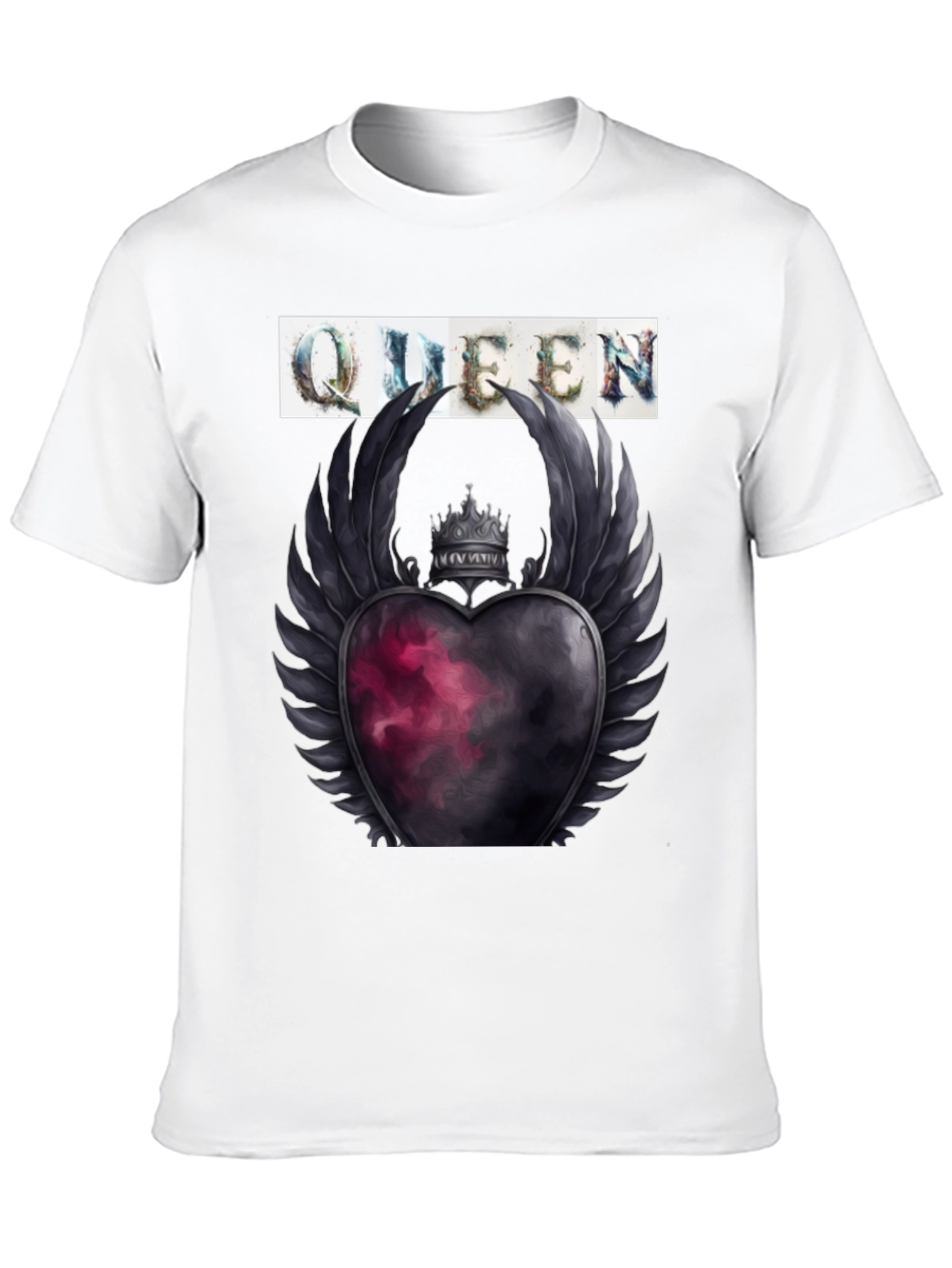 Queen Heart Crown Graphic Tee - Trendy Style