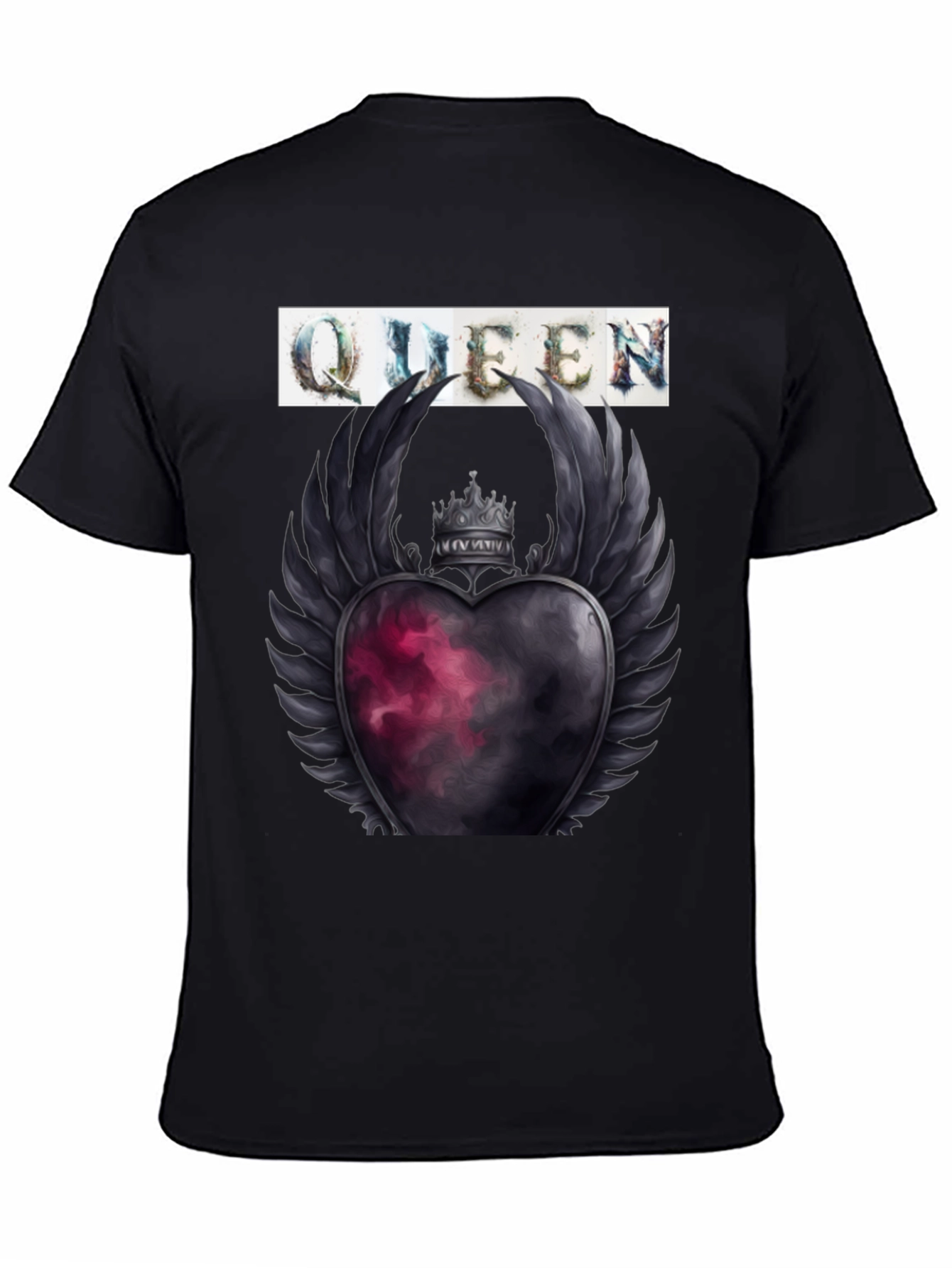Queen Heart Crown Graphic Tee - Trendy Style