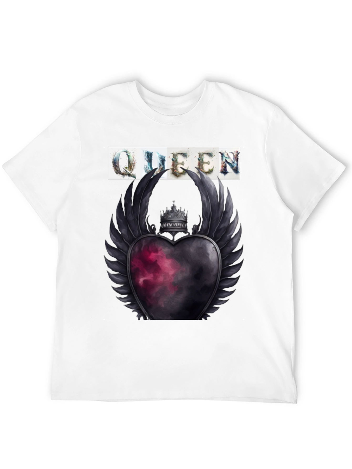 Queen Heart Crown Graphic Tee - Trendy Style