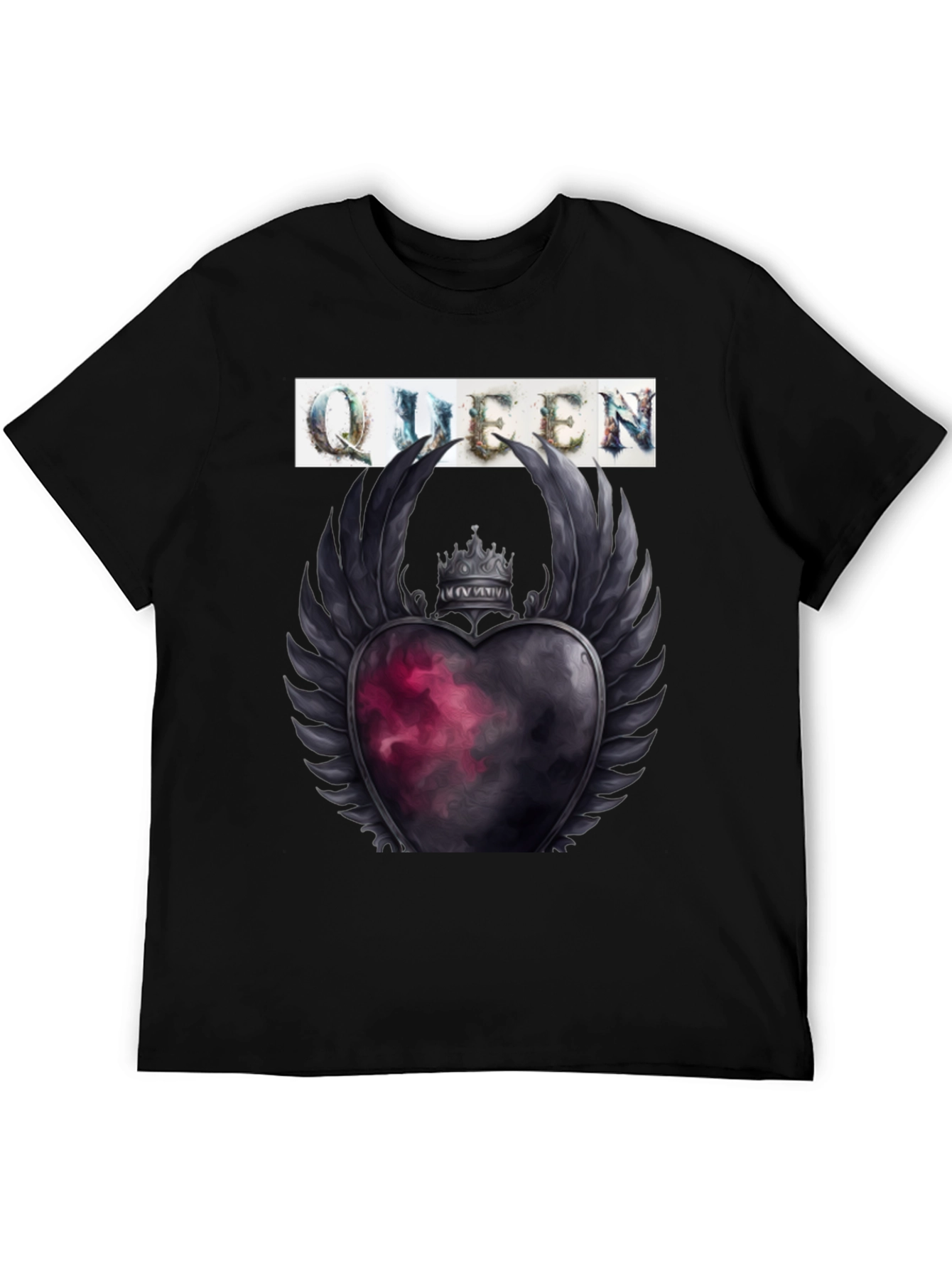 Queen Heart Crown Graphic Tee - Trendy Style