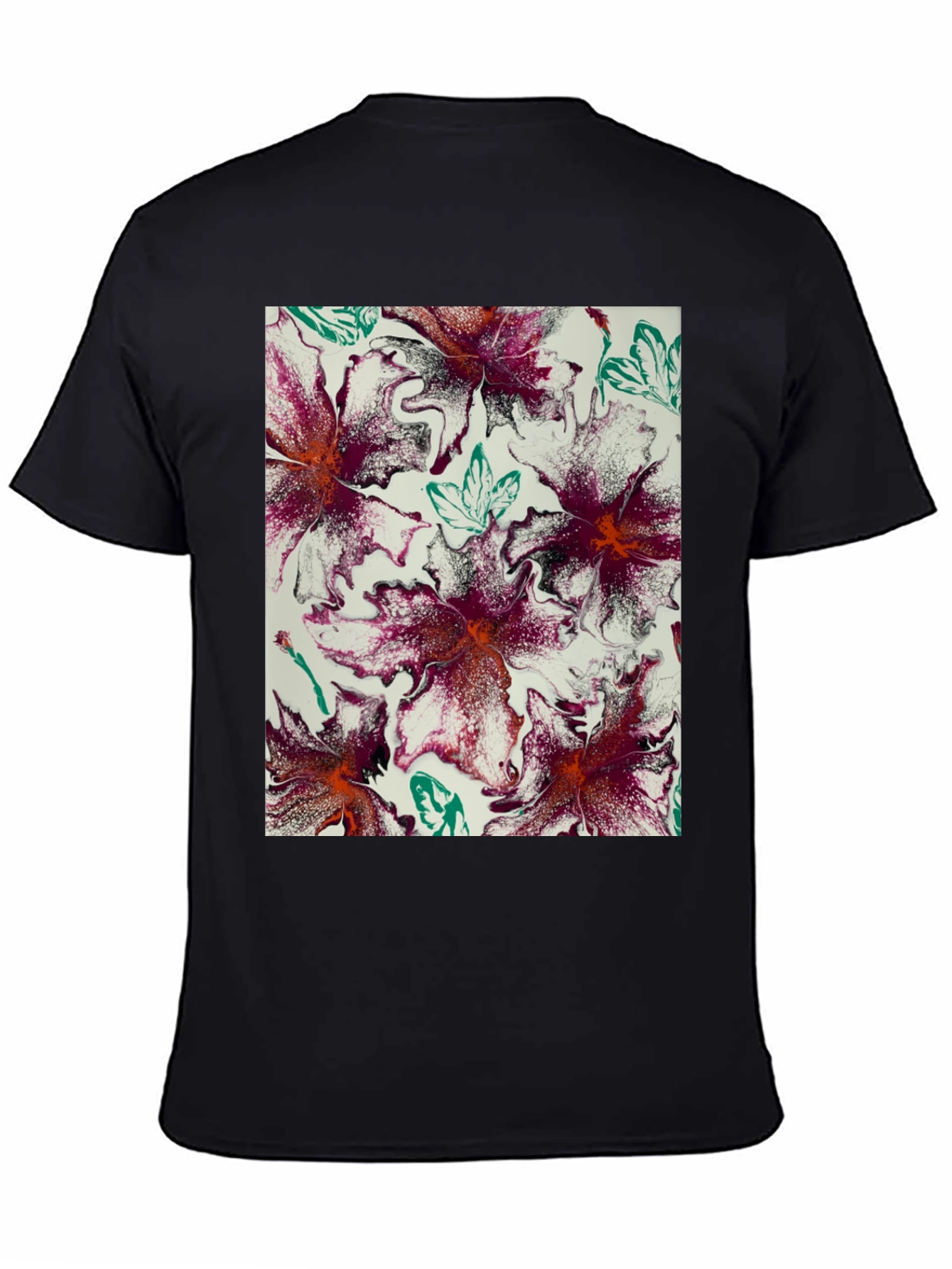 Abstract Floral T-Shirt - Unique Artistic Design