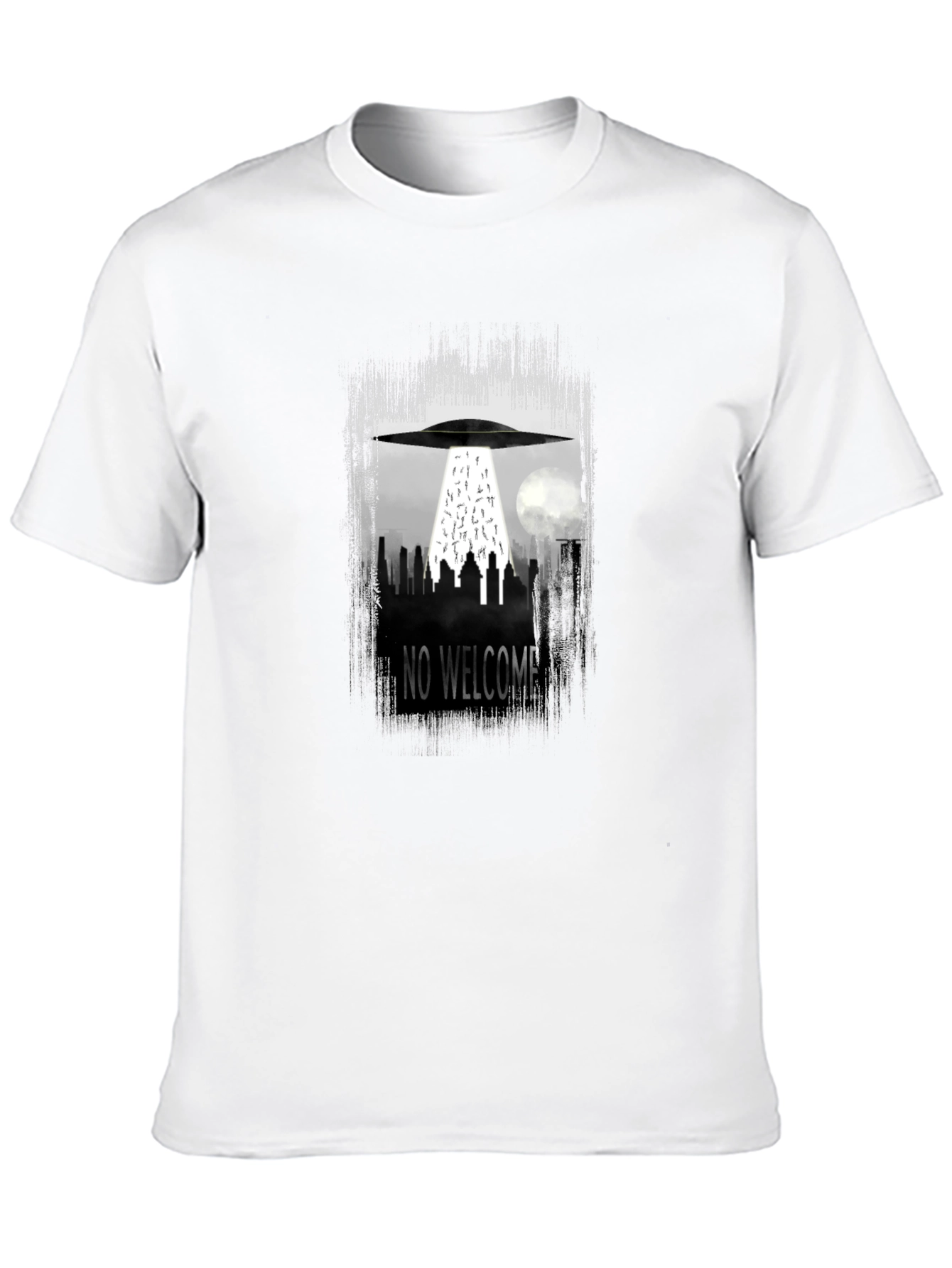 No Welcome UFO T-Shirt - City Alien Abduction Tee