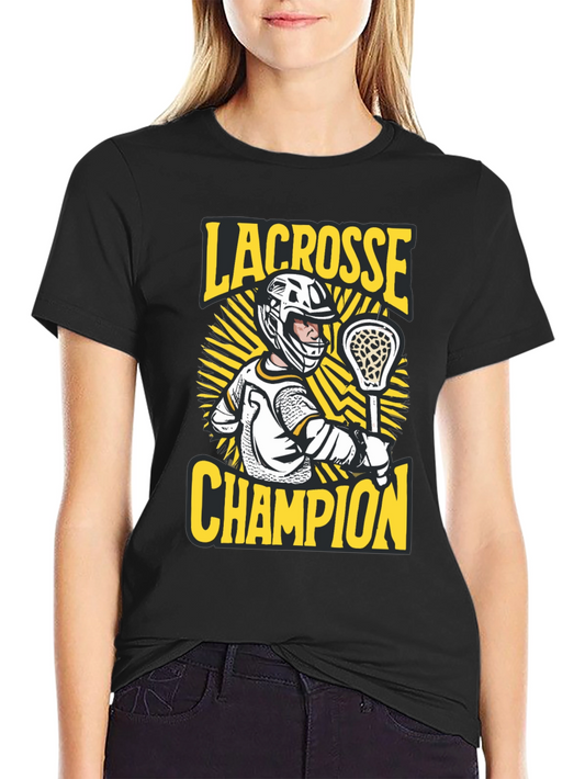 Lacrosse Champion Black Graphic Tee