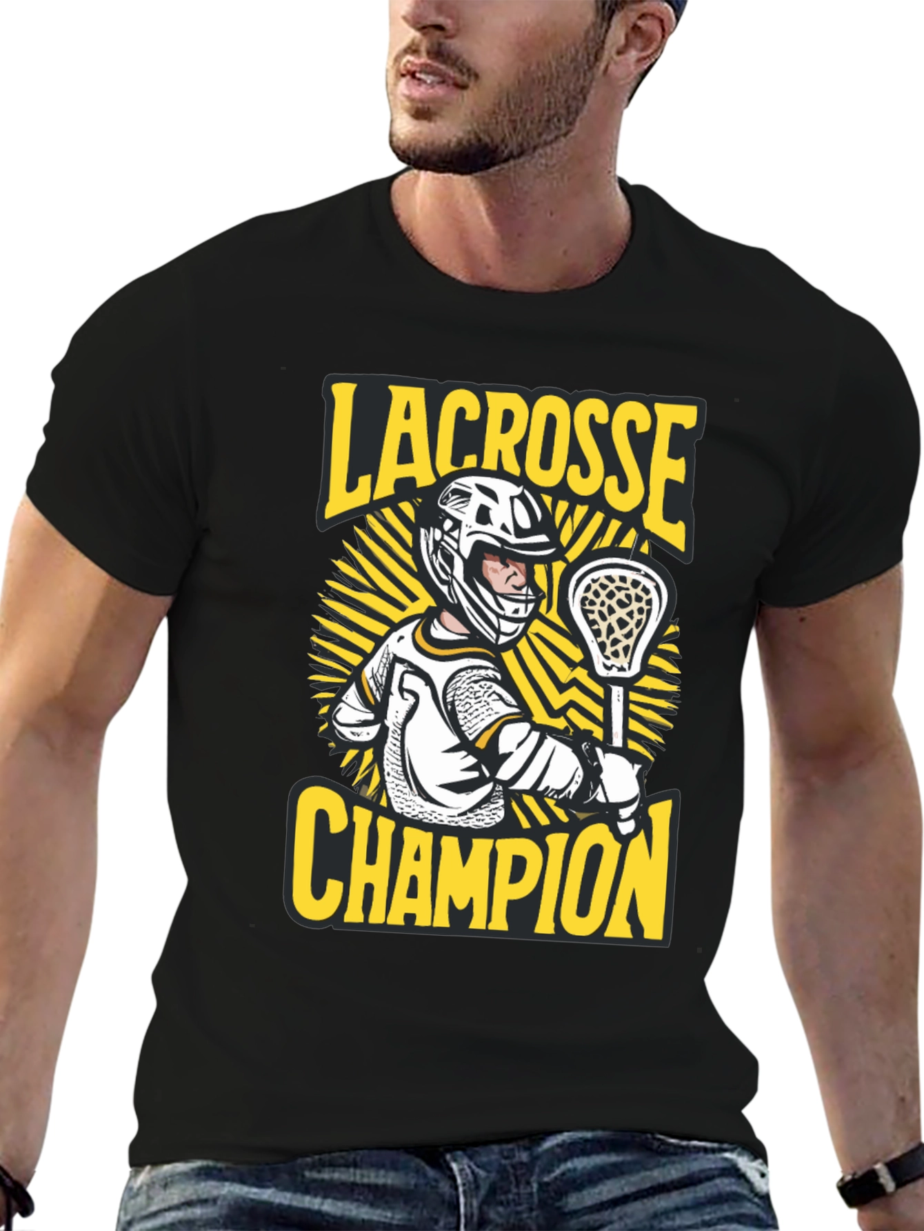 Lacrosse Champion Black Graphic Tee