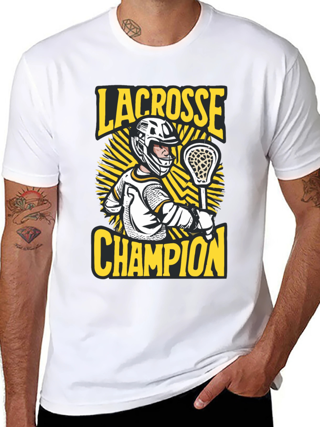 Lacrosse Champion Black Graphic Tee