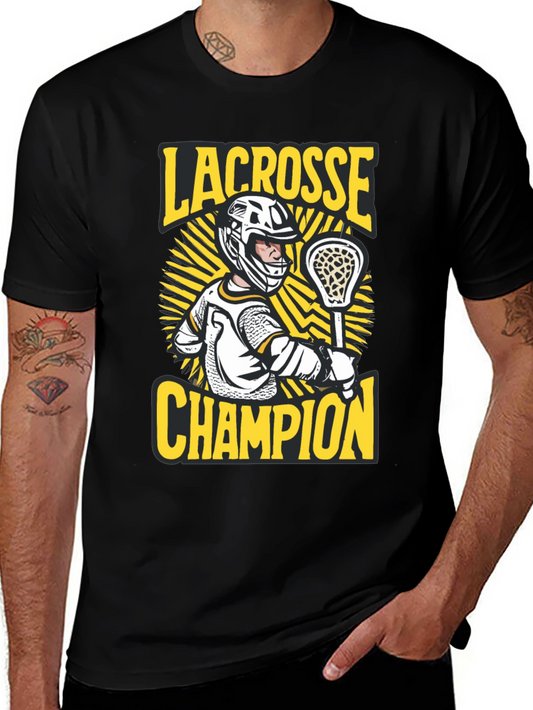 Lacrosse Champion Black Graphic Tee
